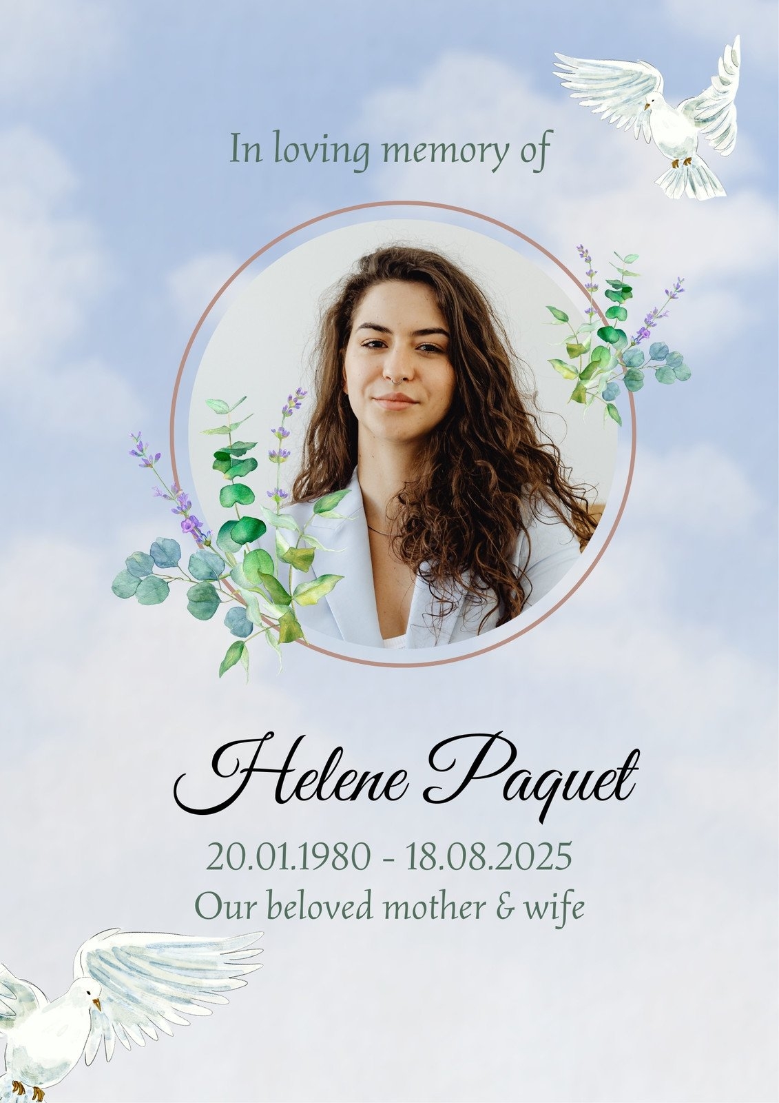 Free Printable In Memory Of Template