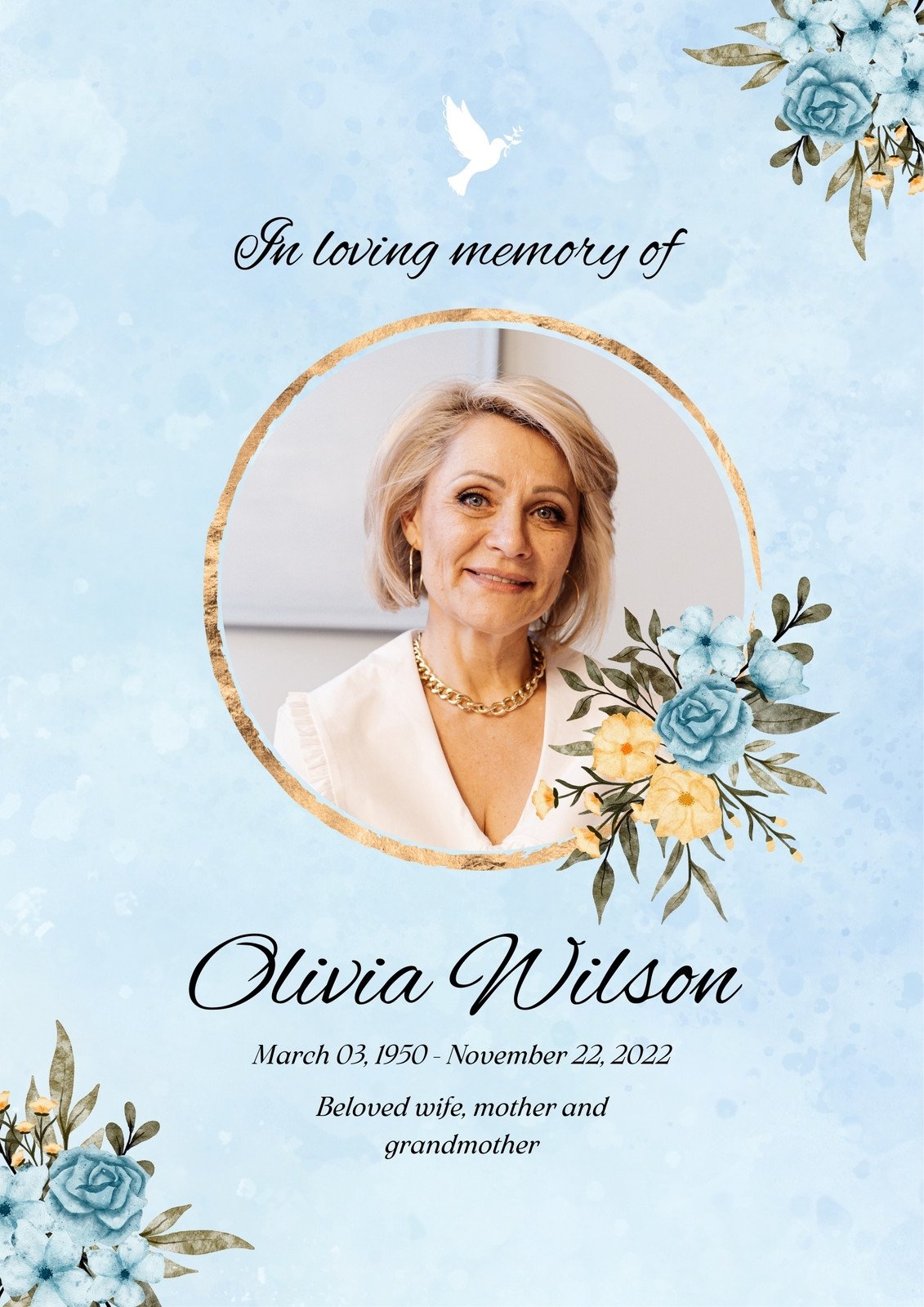 Free And Customizable Memorial Templates