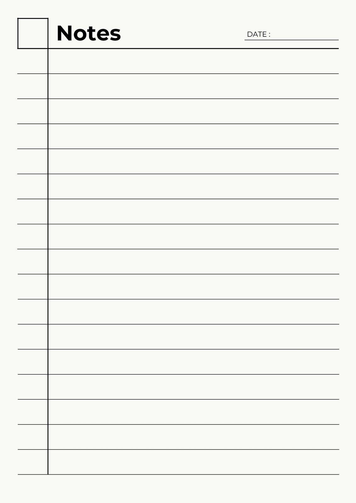 Free Printable Note Pages