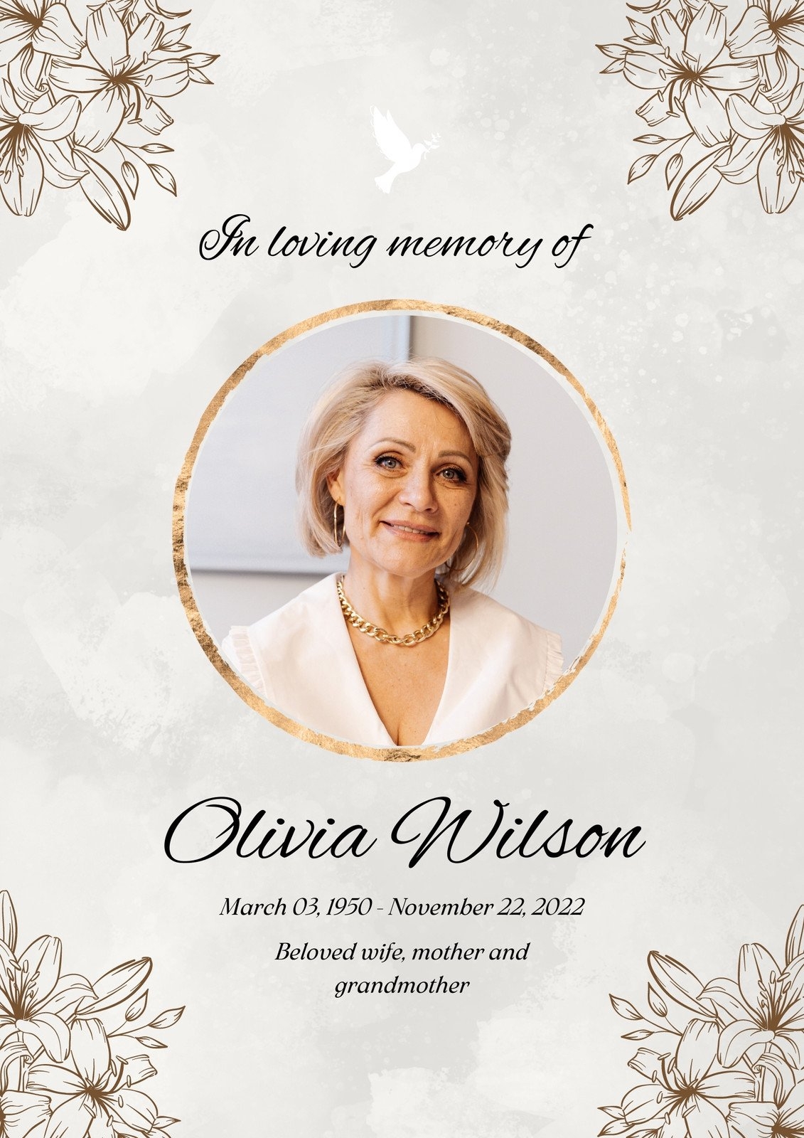 Obituary Template Free Printable