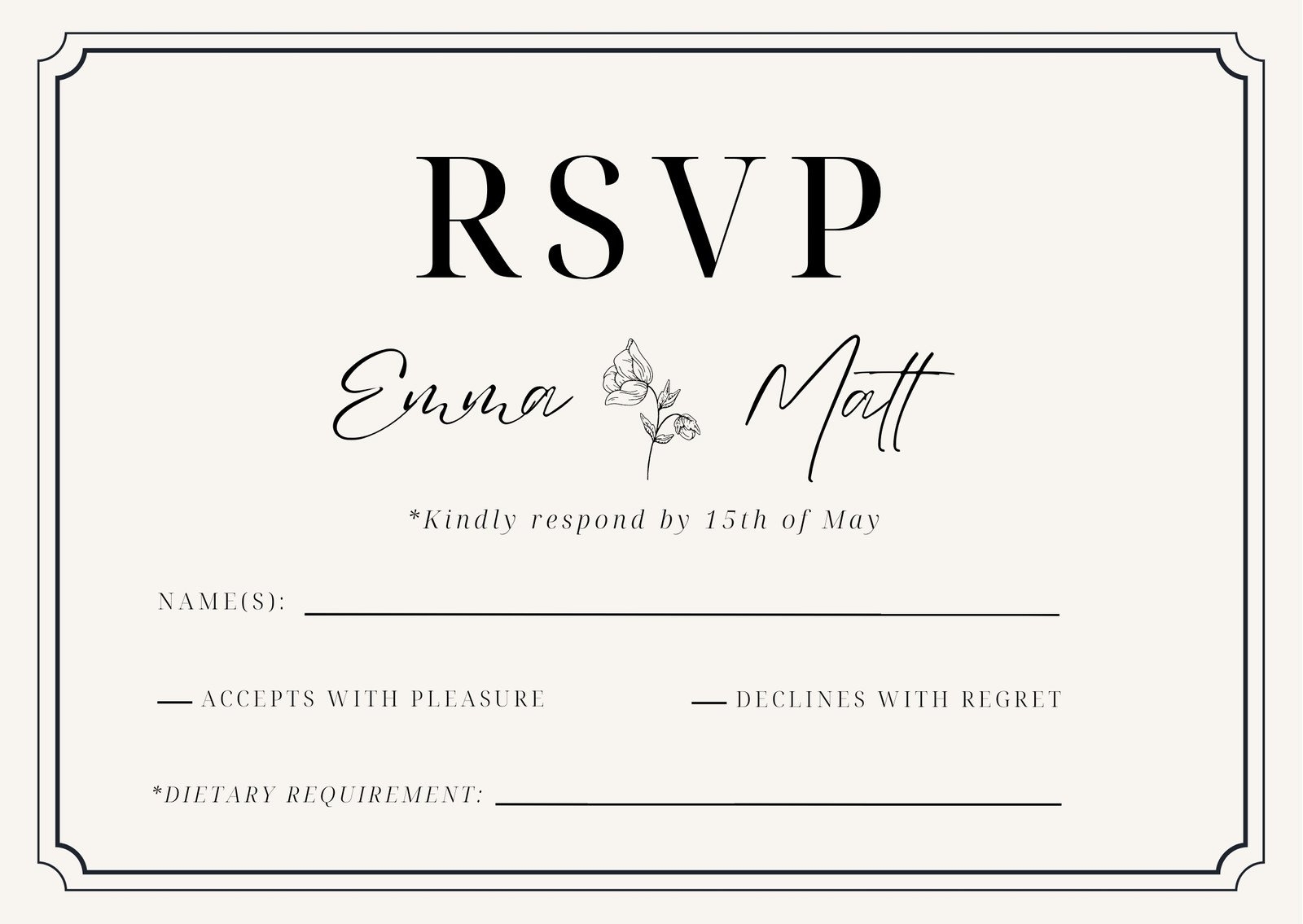 Free And Customizable RSVP Templates Canva
