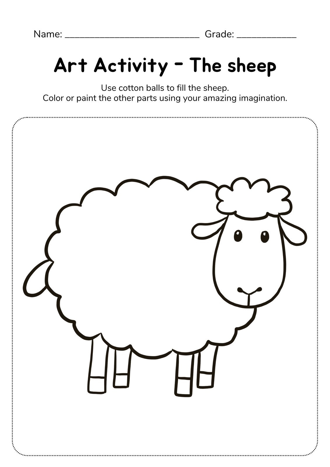 Sheep Template Printable Free
