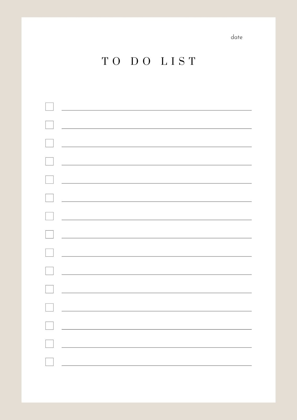 Printable Blank List Free
