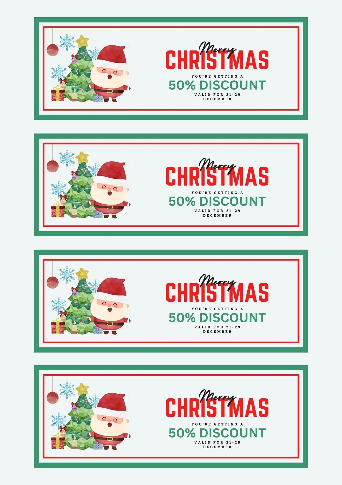 Free Printable Holiday Coupon Templates
