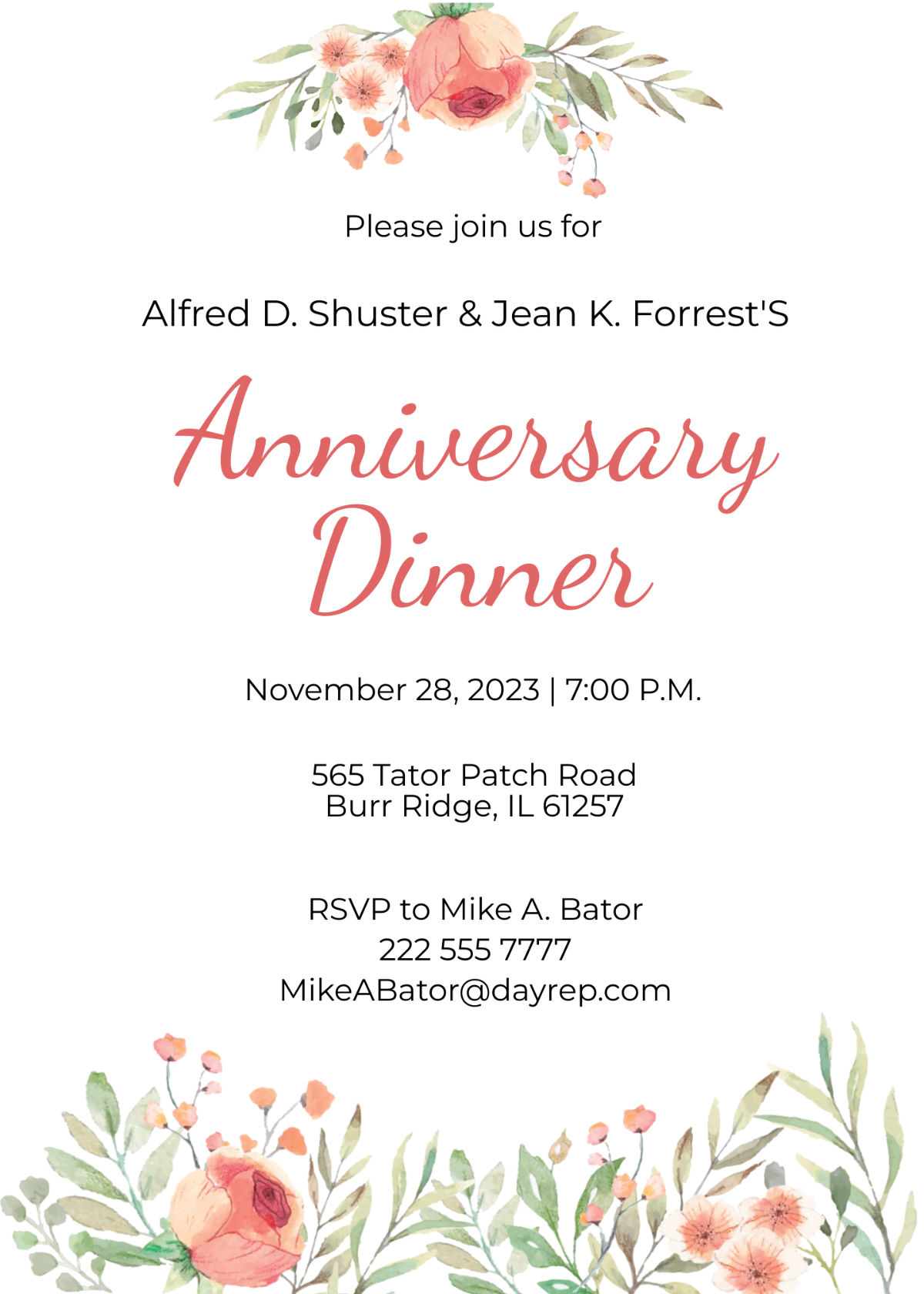 Free Printable Anniversary Party Invitation Templates