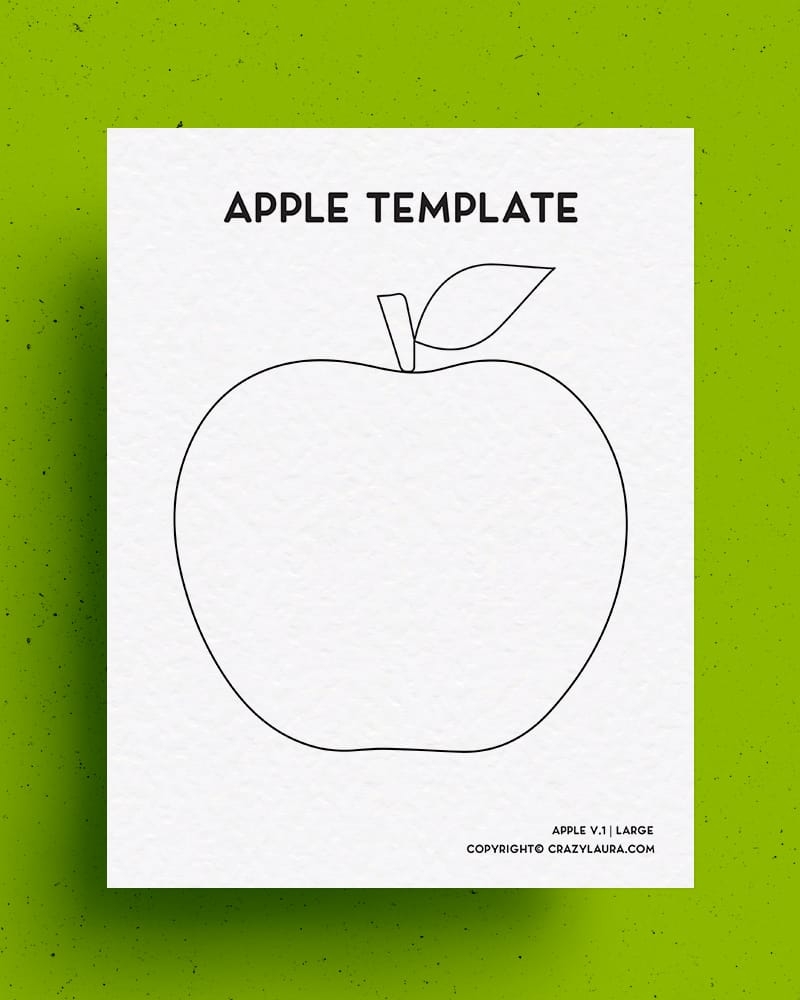 Free Apple Template And Outlines For Crafts In