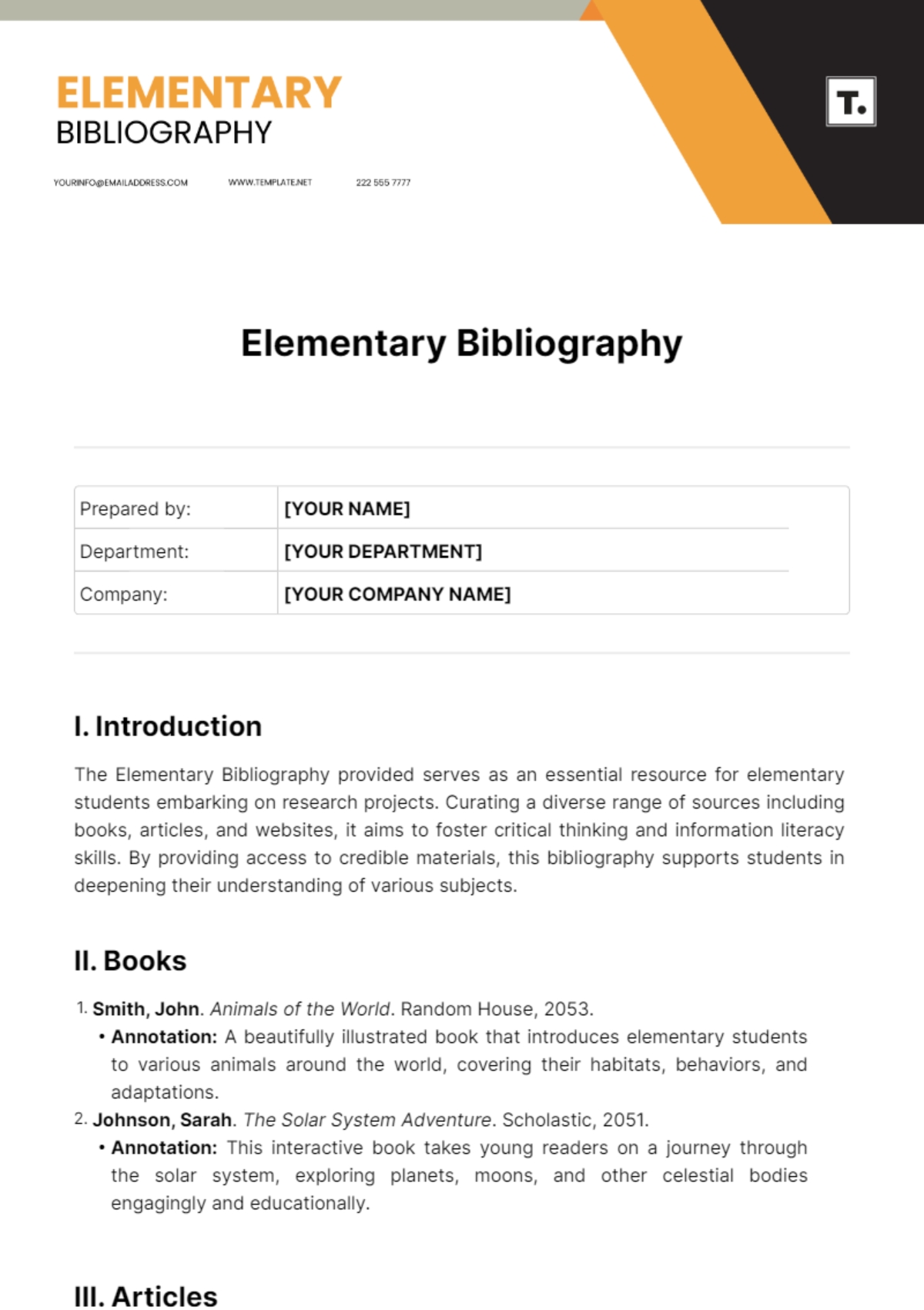 Free Bibliography Templates To Edit Online U0026 Print