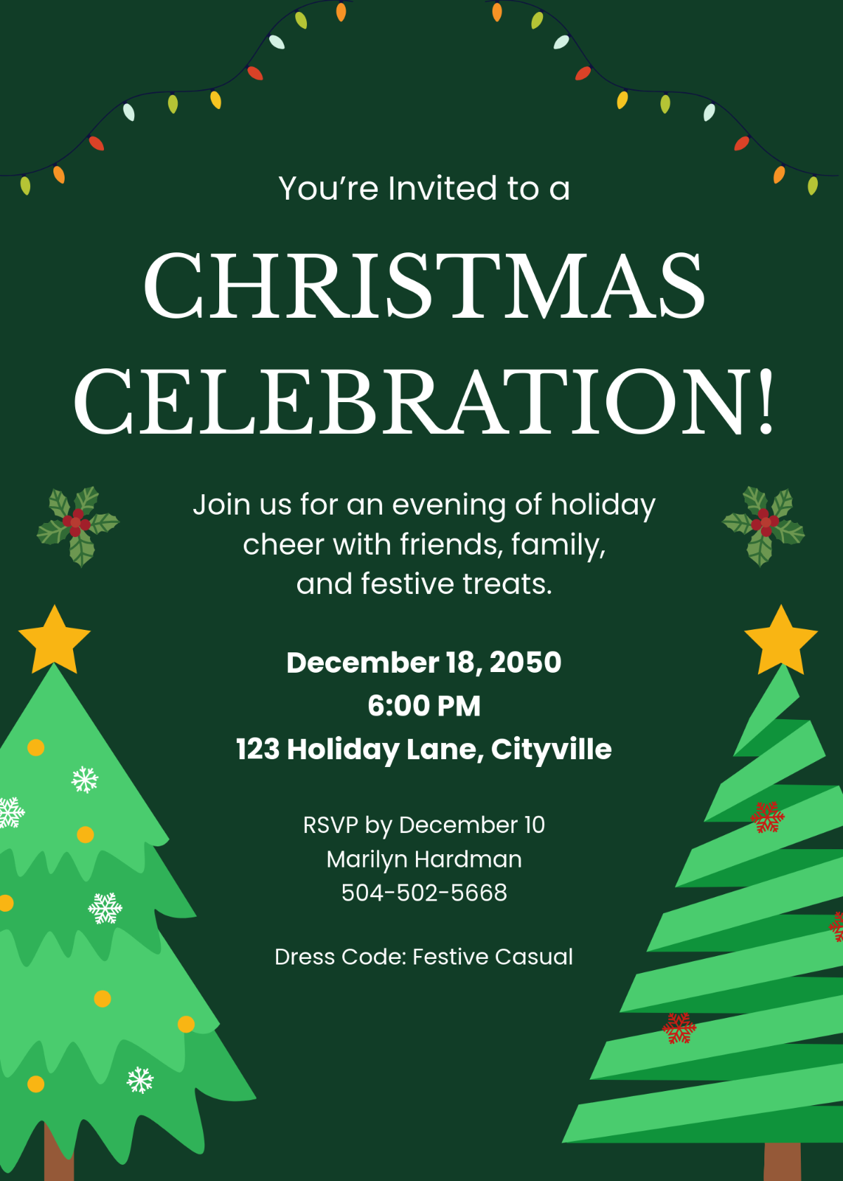 Free Printable Holiday Invitation Templates