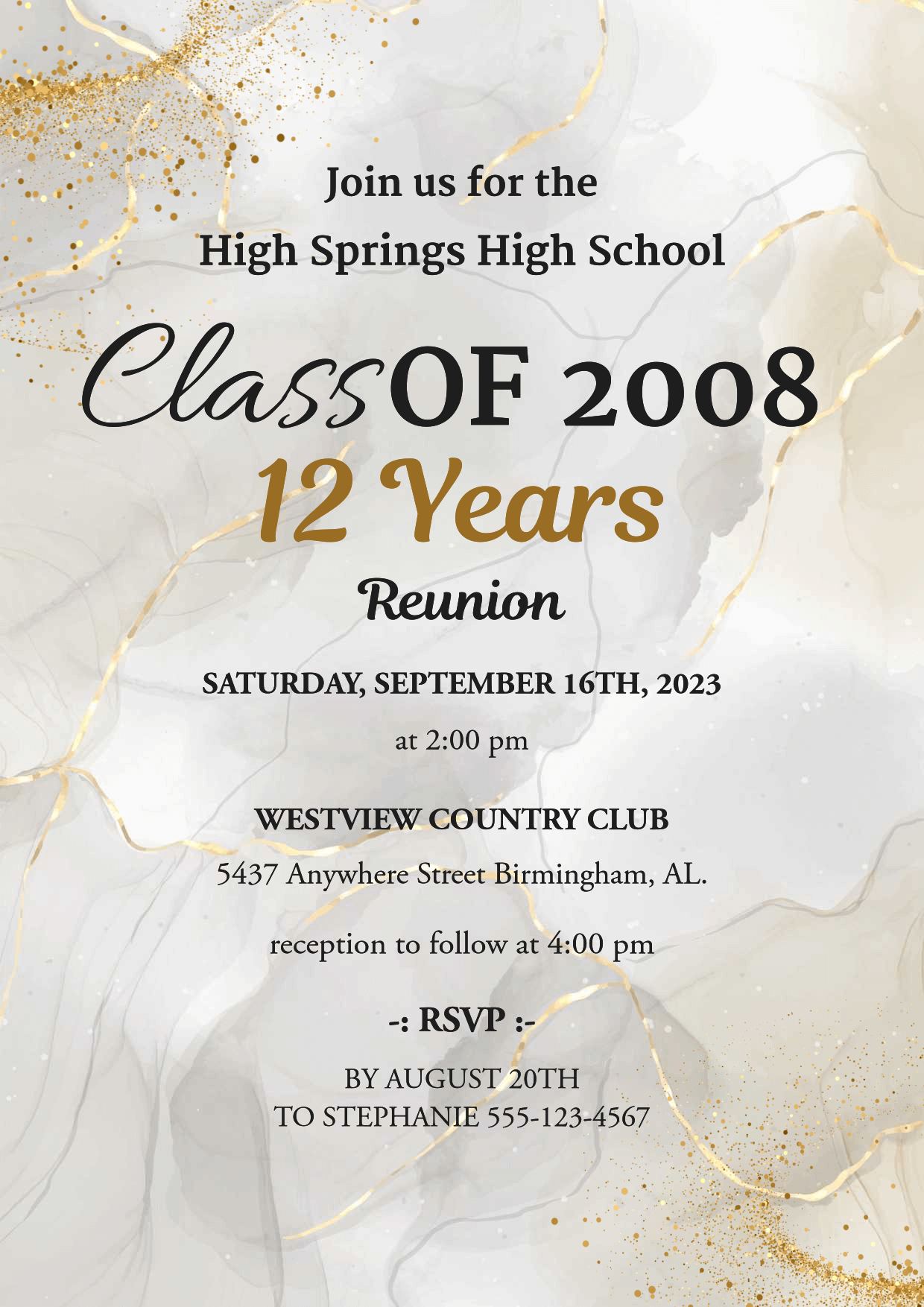 Free Printable Class Reunion Invitation Templates