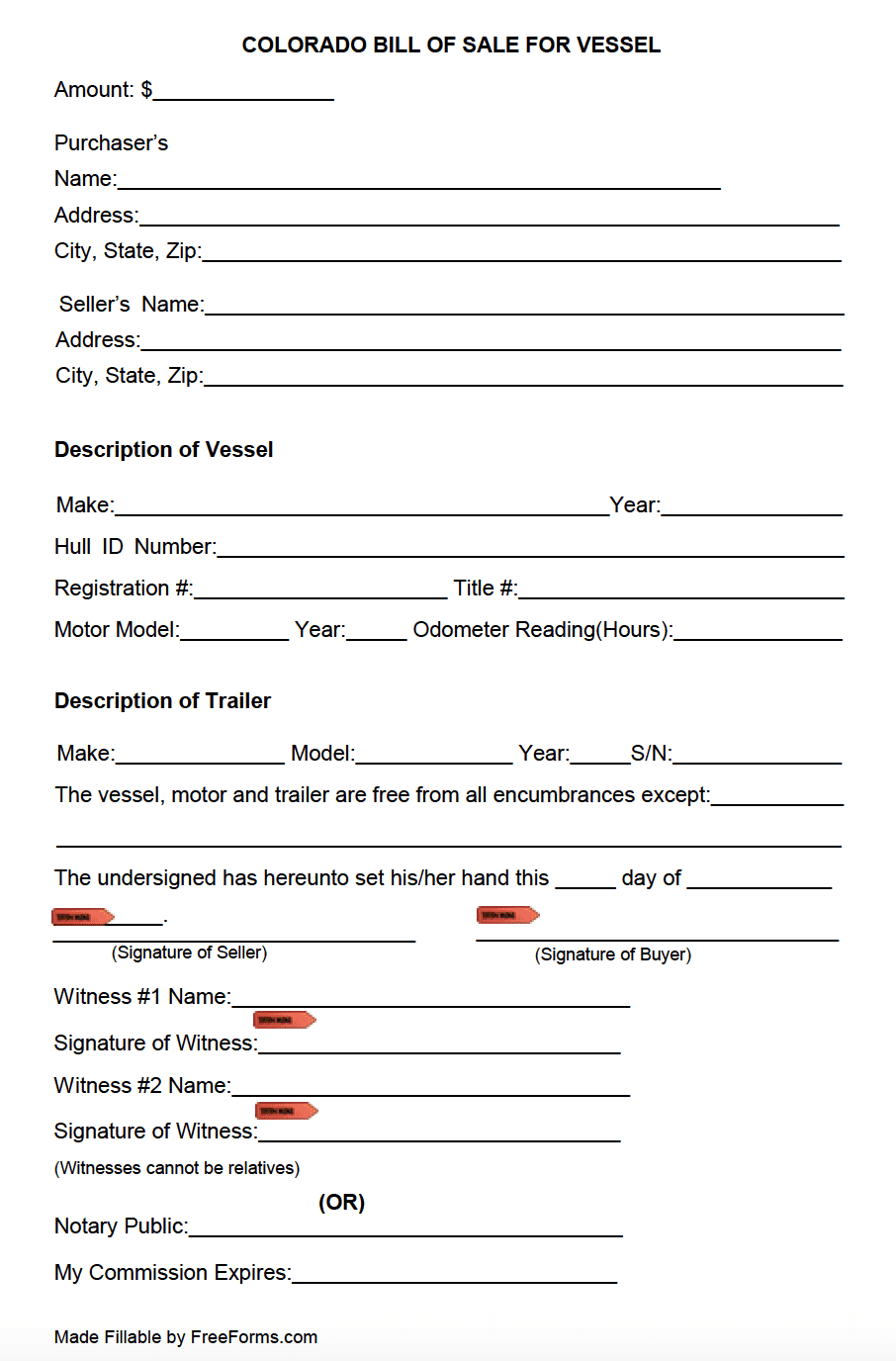 Printable Blank Car Title Template Colorado