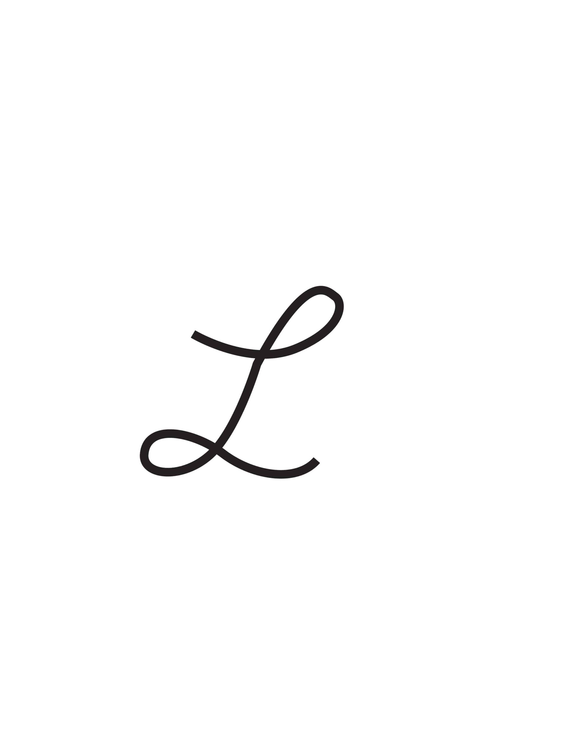 Free Printable Cursive L Template