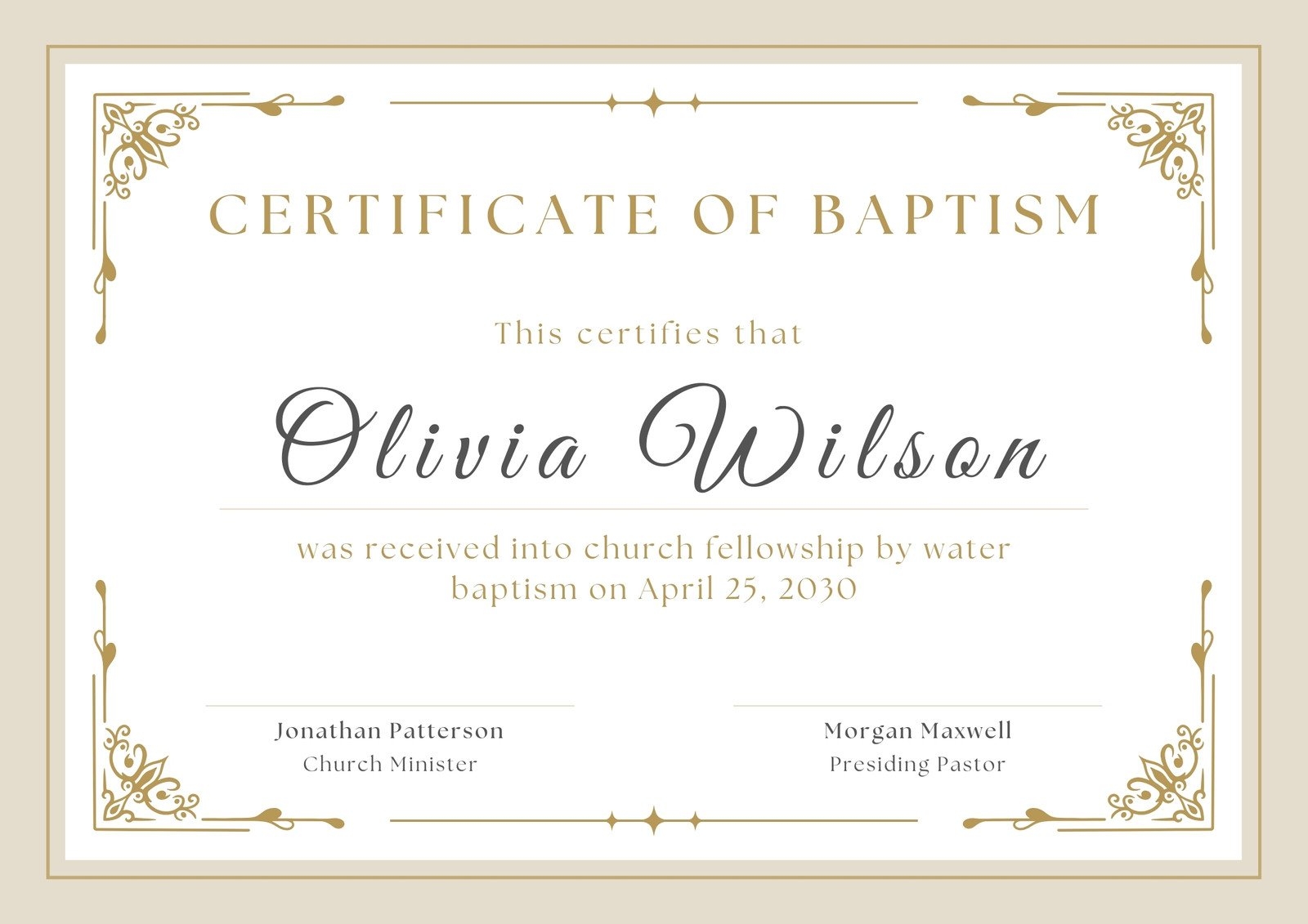 Free Printable Baptism Certificate
