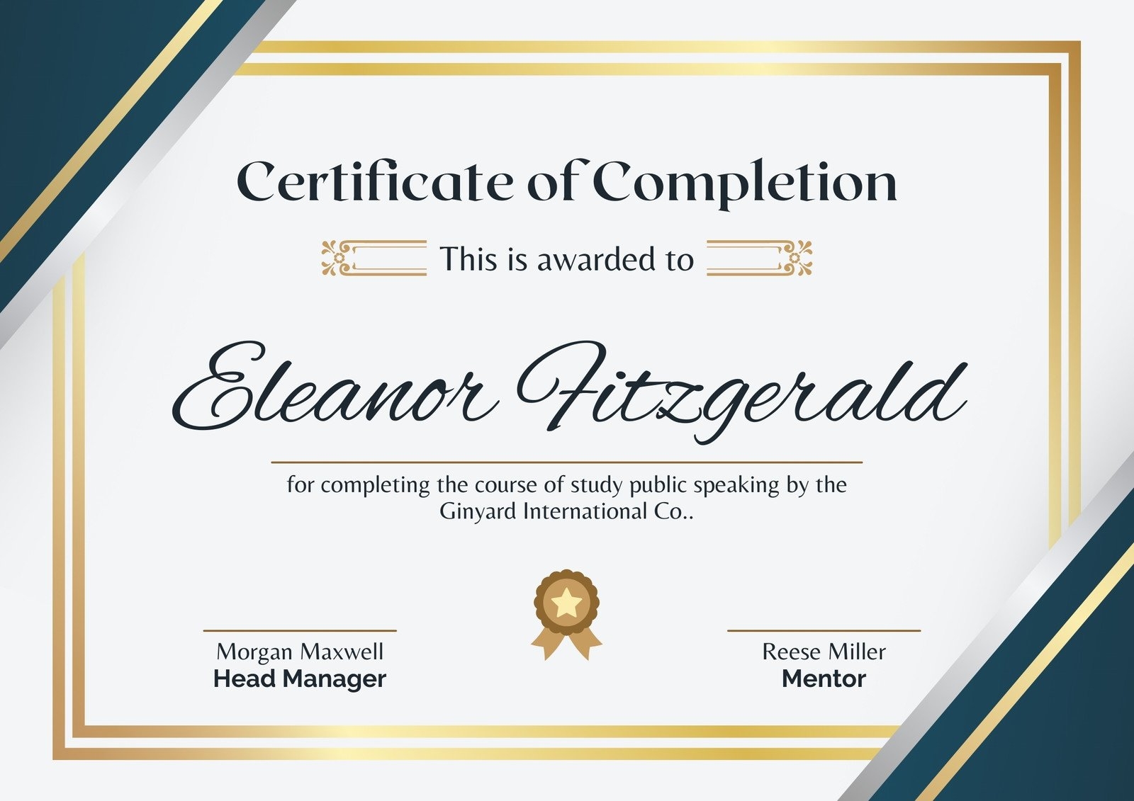 Free Custom Printable Certificate Of Completion Templates Canva 