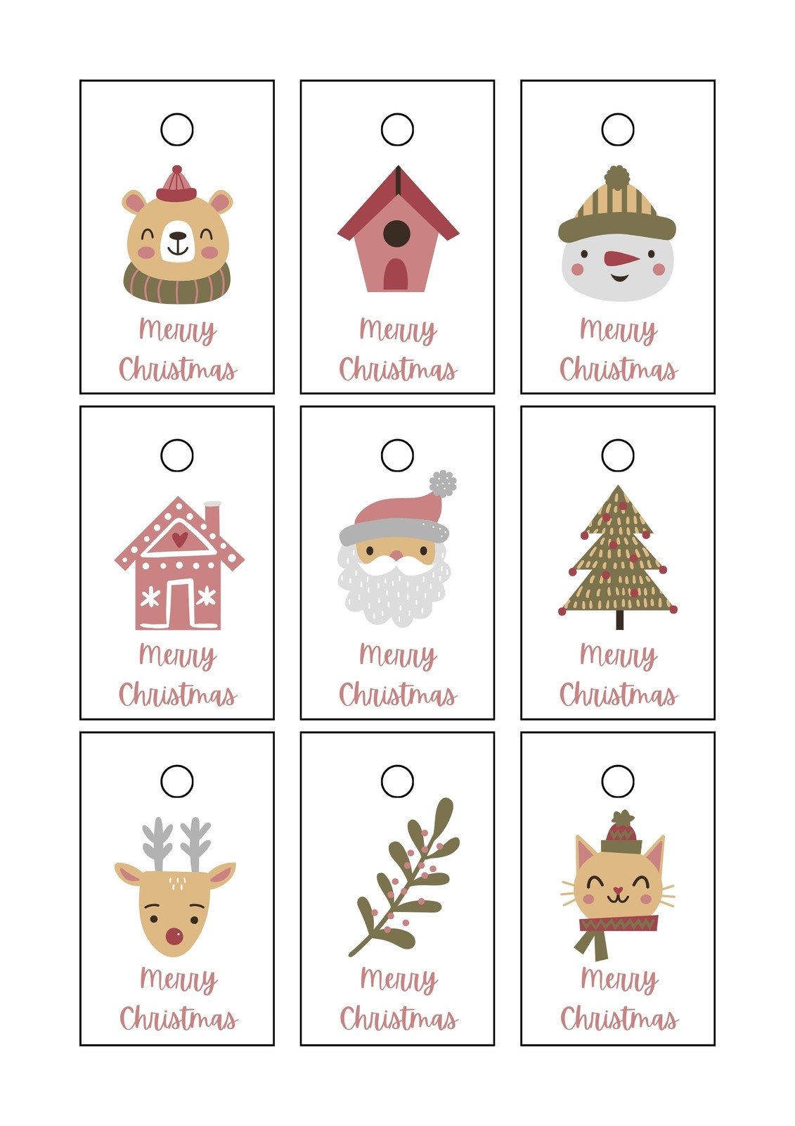 Free Printable Christmas Tags Sticker Templates