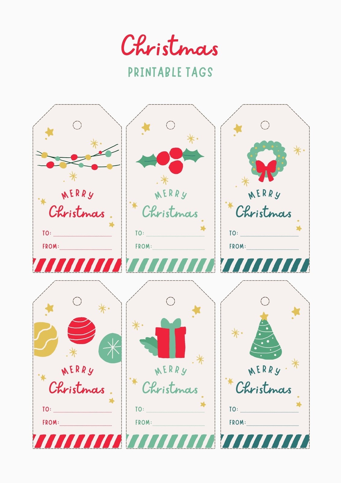 Free Printable Large Christmas Tags Templates