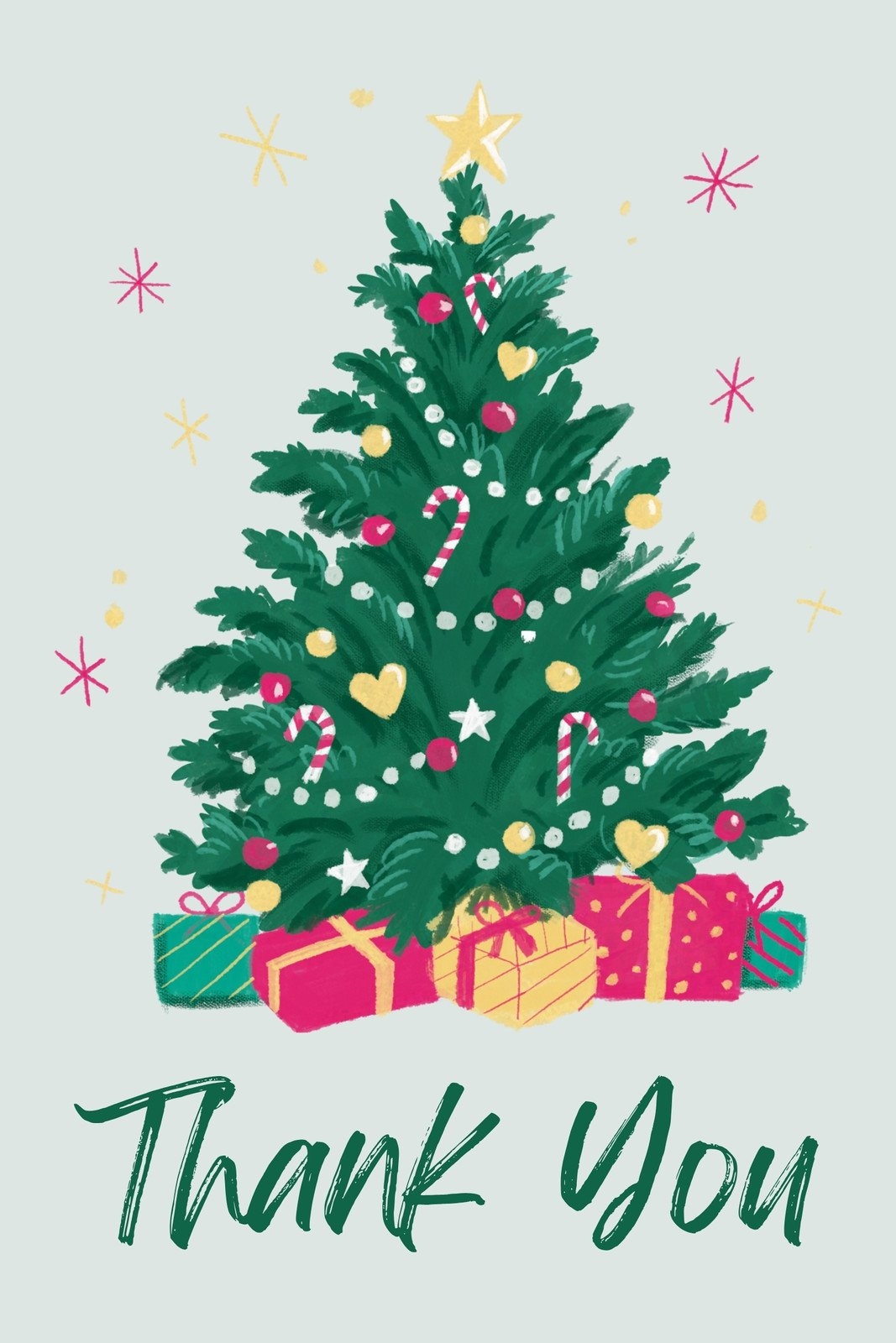 Free Printable Christmas Thank You Cards