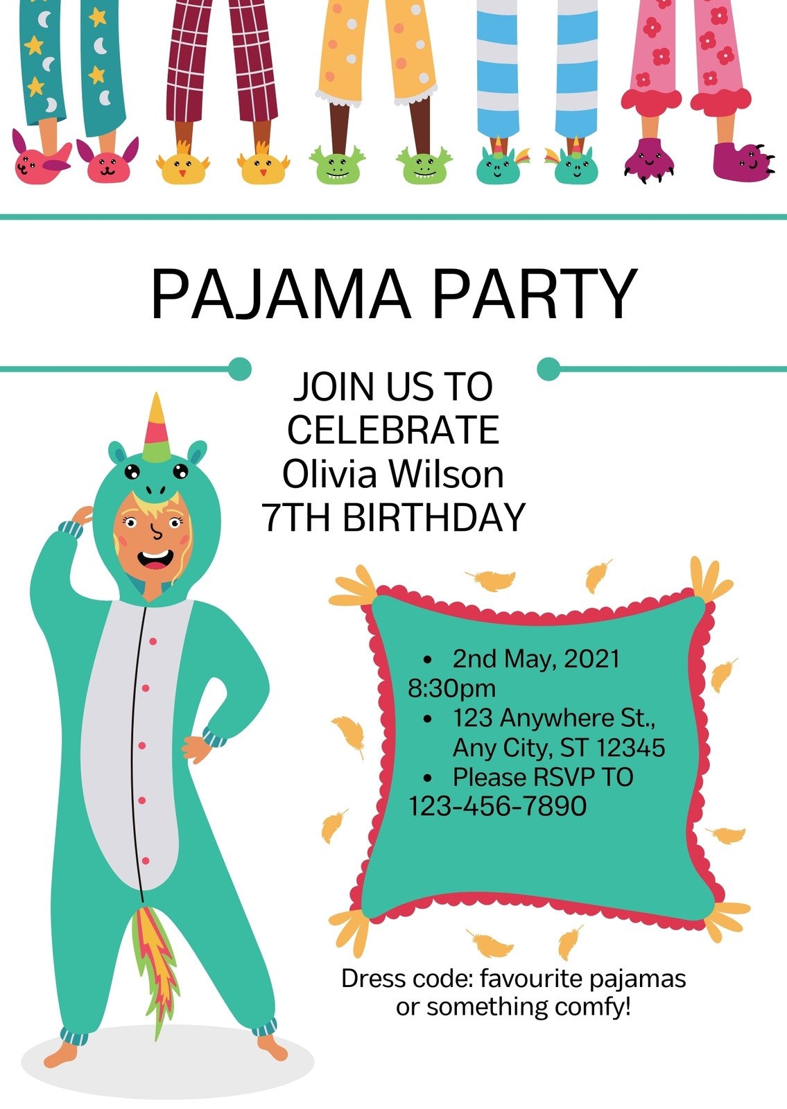 Free Custom Printable Pajama Party Invitation Templates Canva