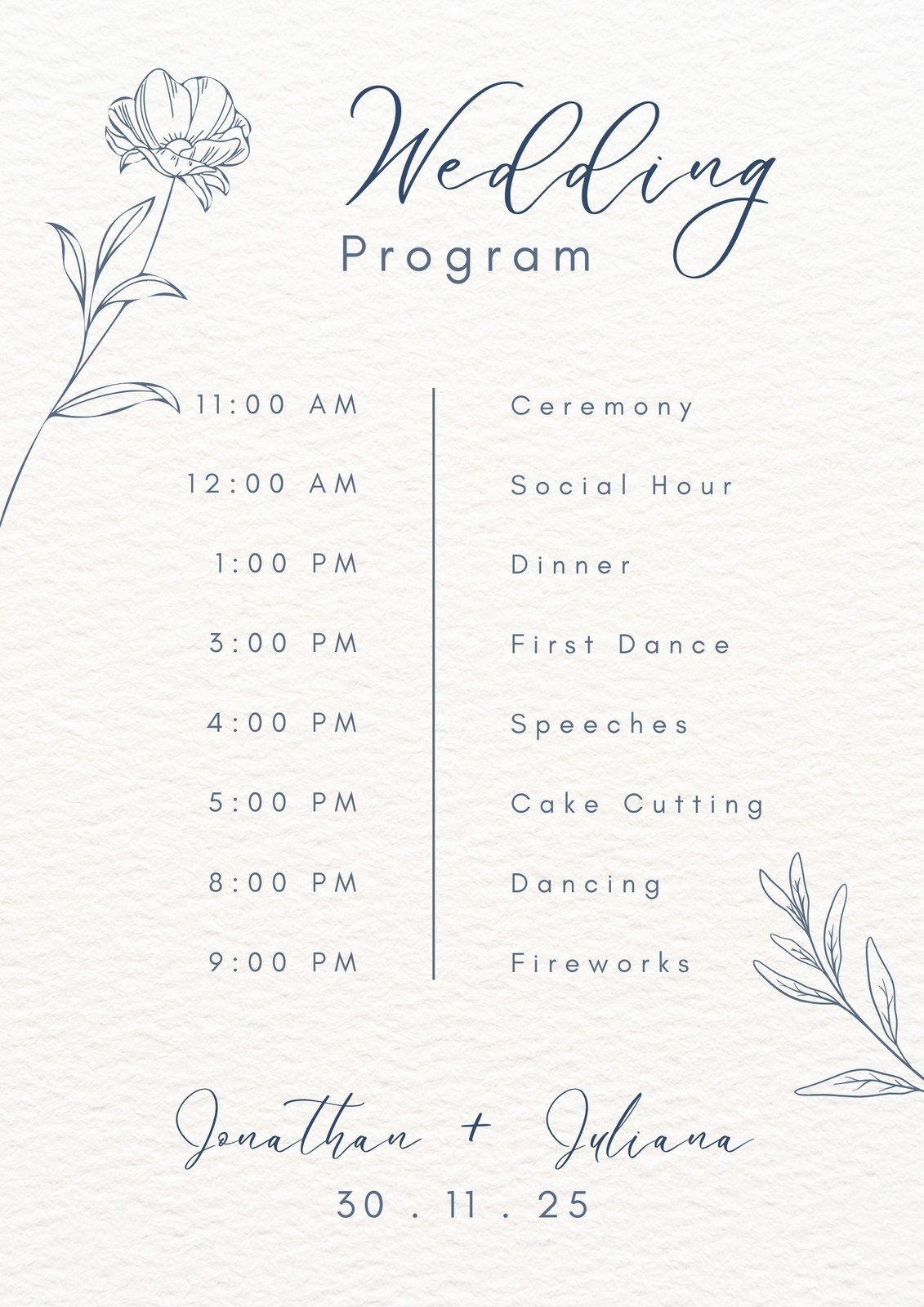 Free Printable Wedding Ceremony Program Templates