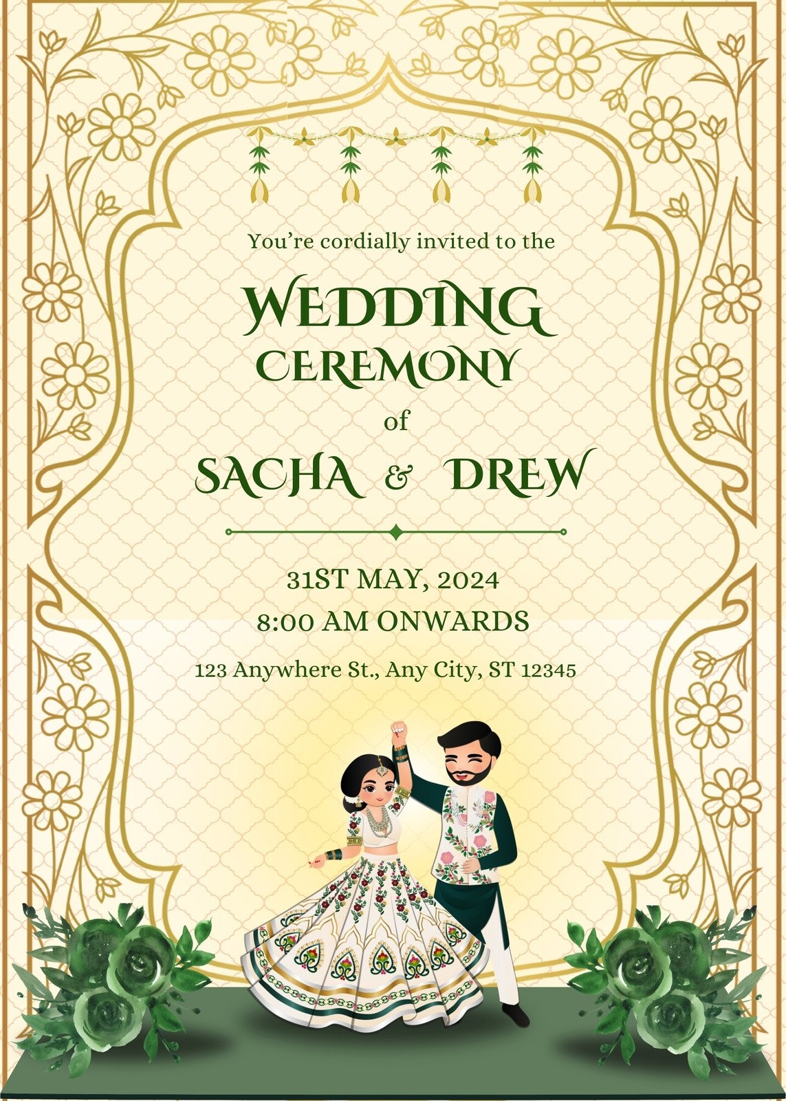 Free Customizable Indian Wedding Invitation Card Templates Canva