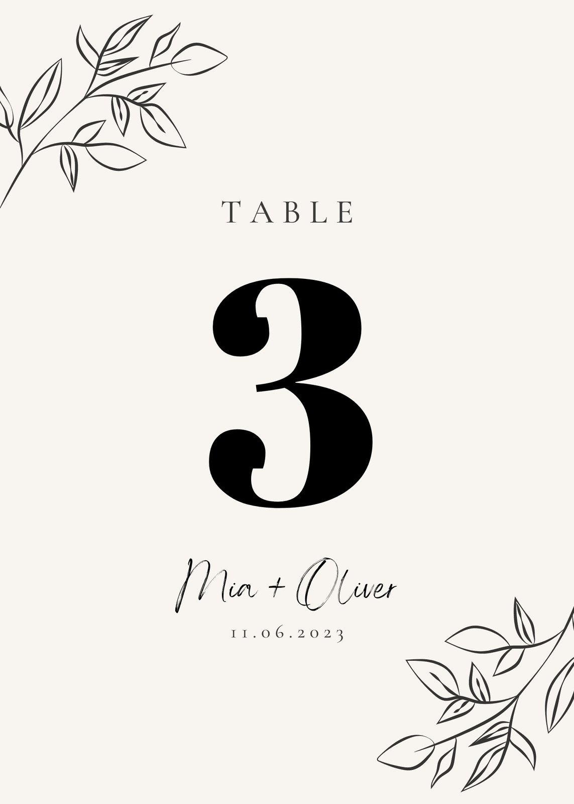 Free Printable Table Number Cards Template