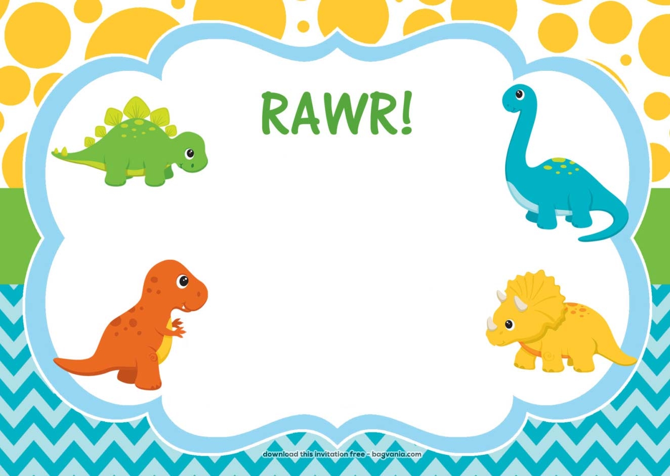 FREE Dinosaur Birthday Invitations