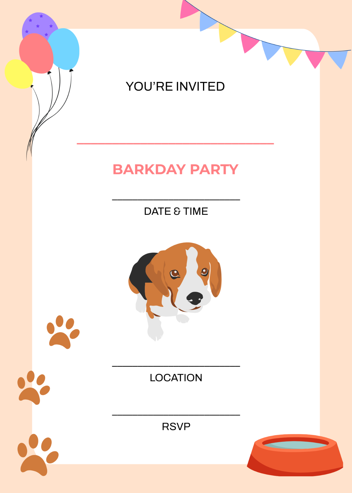 Free Dog Birthday Invitation Templates Editable And Printable