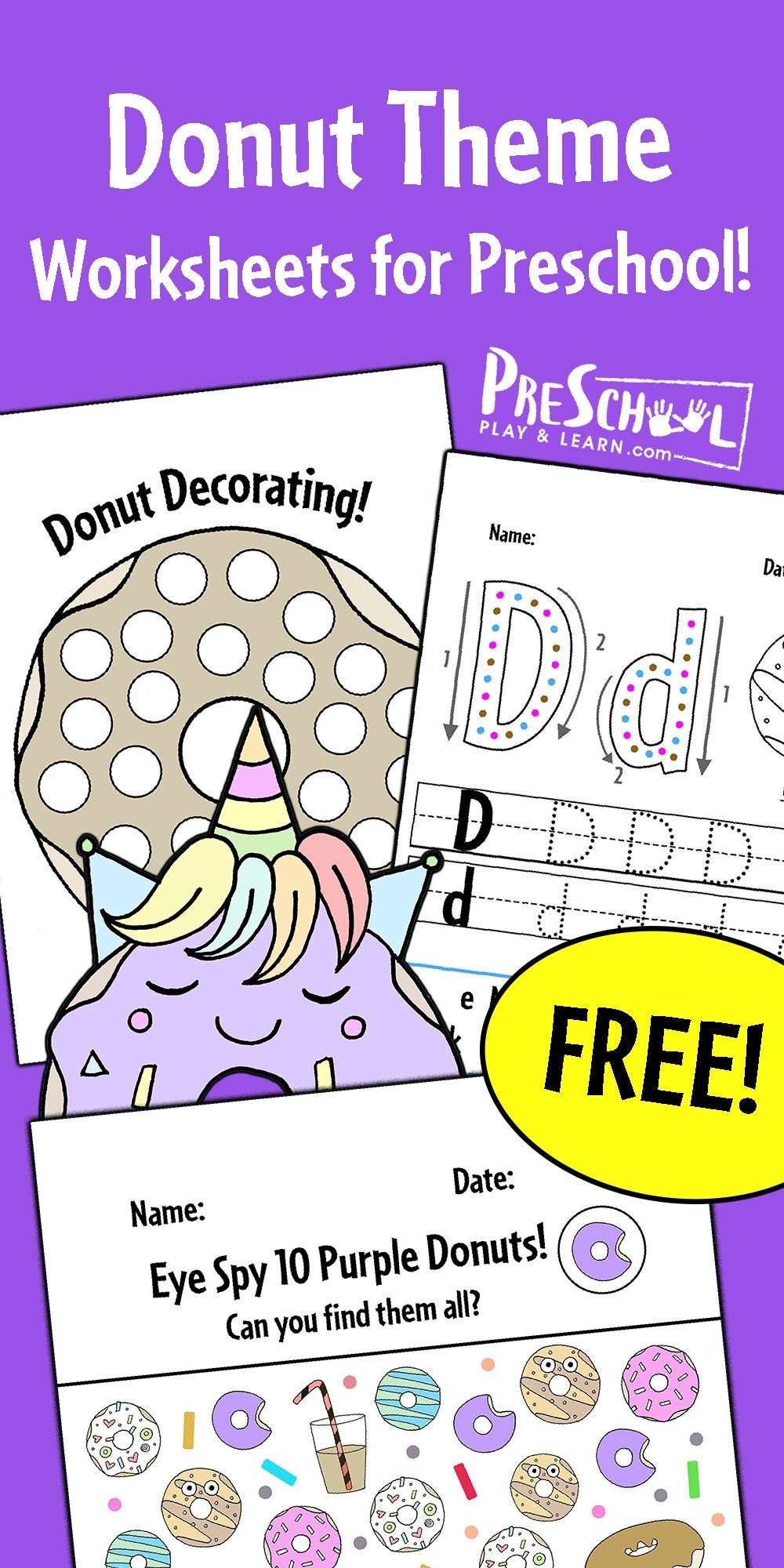  FREE Donut Printables Coloring Pages U0026 Worksheets For Preschool