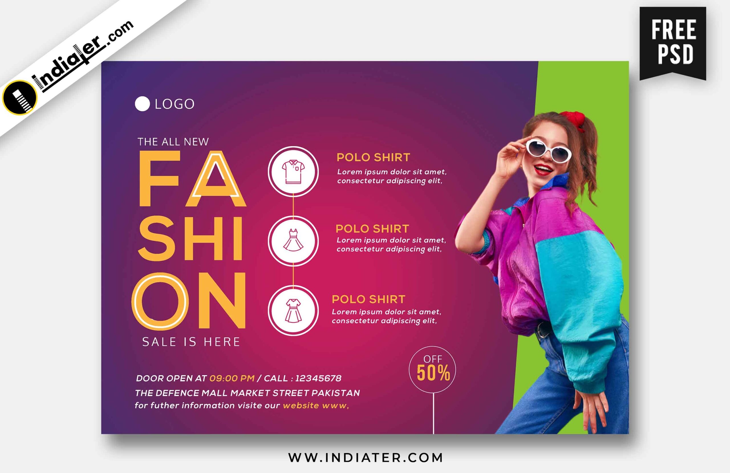 Free Download Elegant Winter Fashion Sale Week Promo Printable PSD Banner Poster Template Indiater