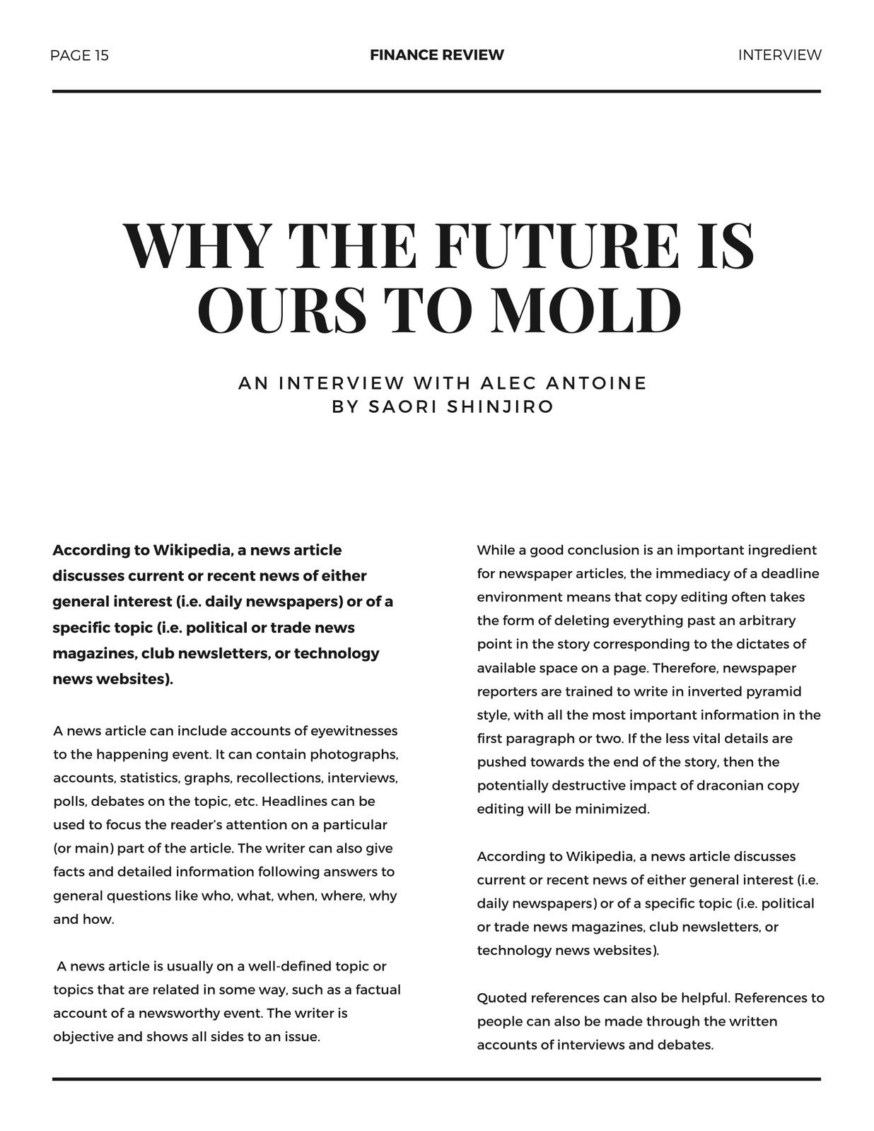 Free Editable Article Templates Canva