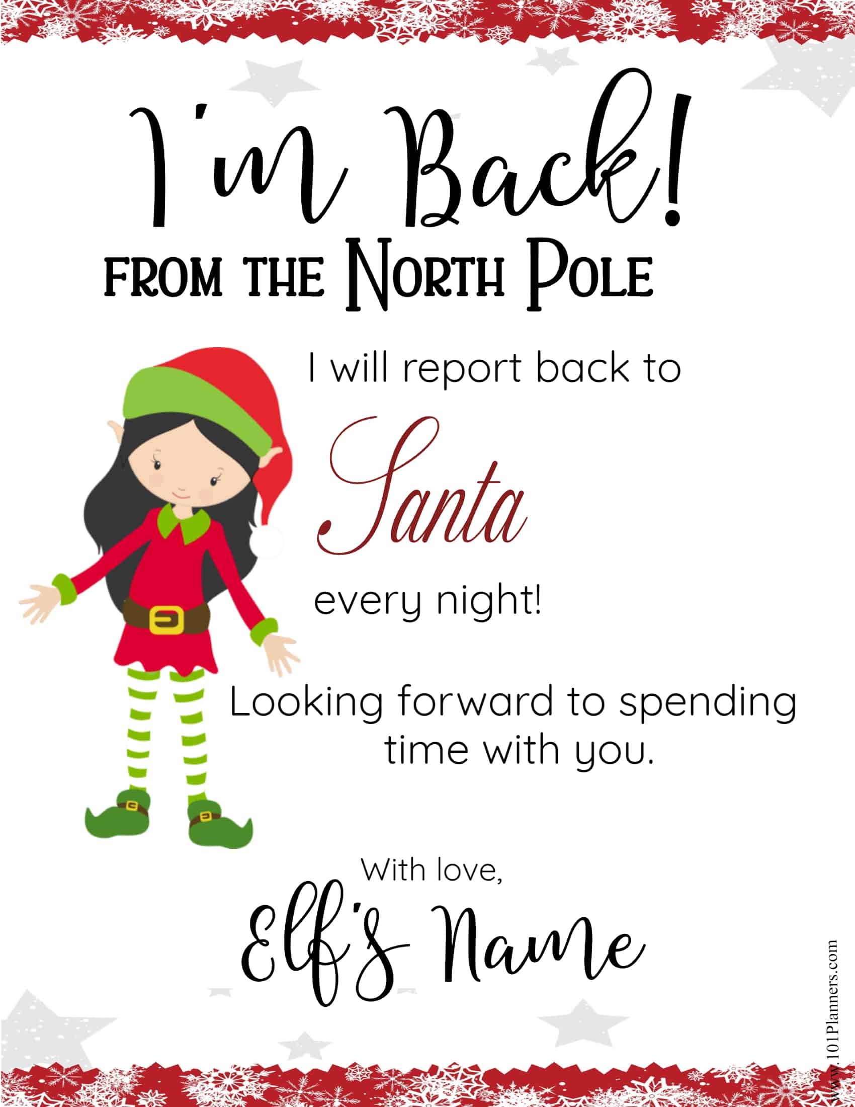 Elf Template Letter Printable Free Download Elf Template Letter Printable Free Download
