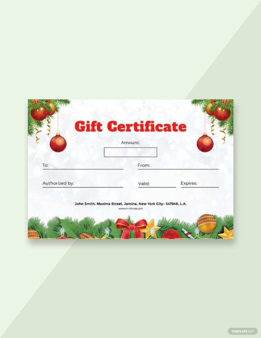 Printable Free Gift Certificate Template Pages