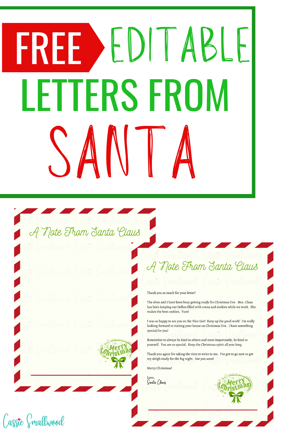 Free Printable From Santa Letter Template