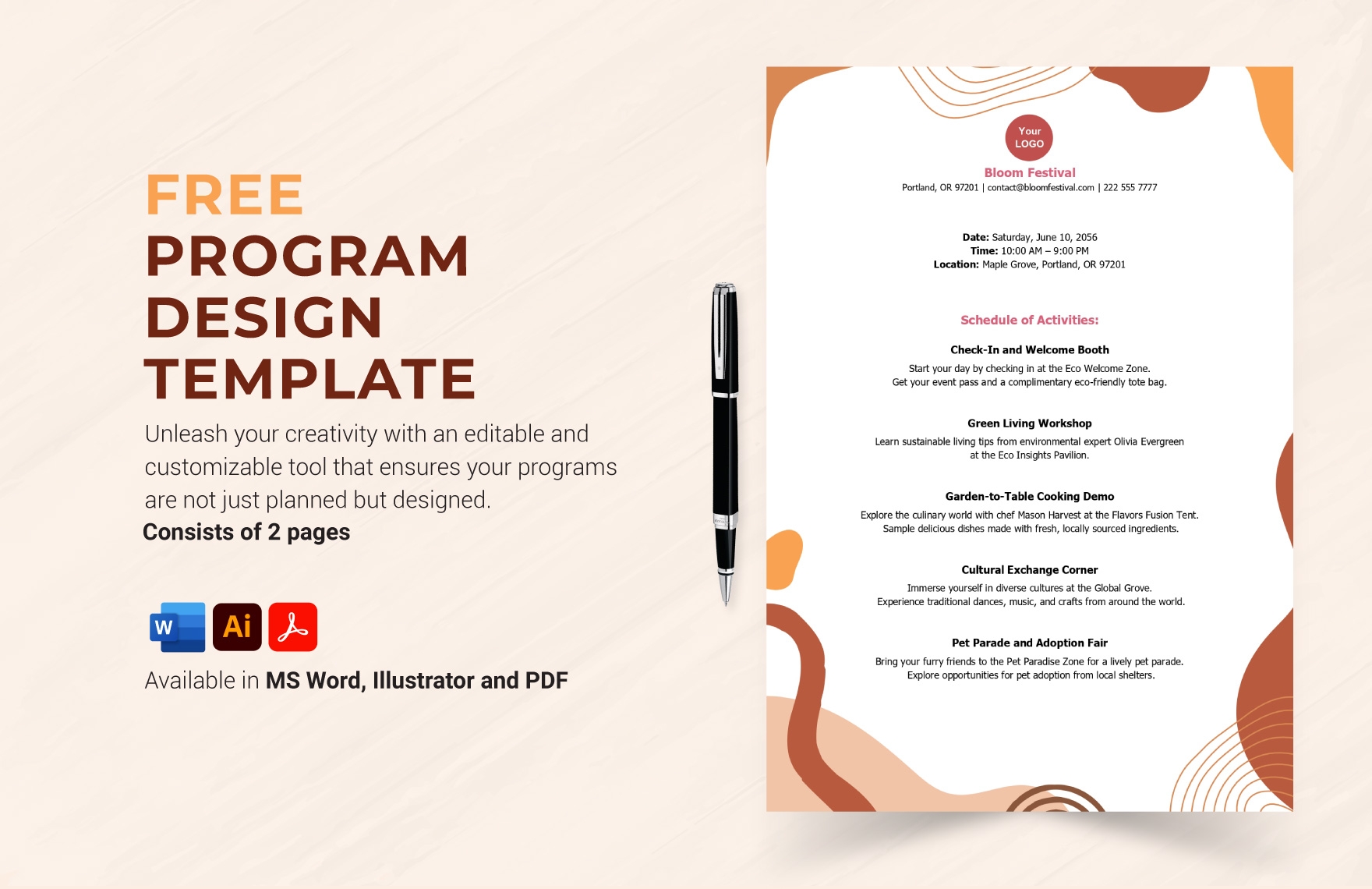 Free Editable Program Templates In Word To Download