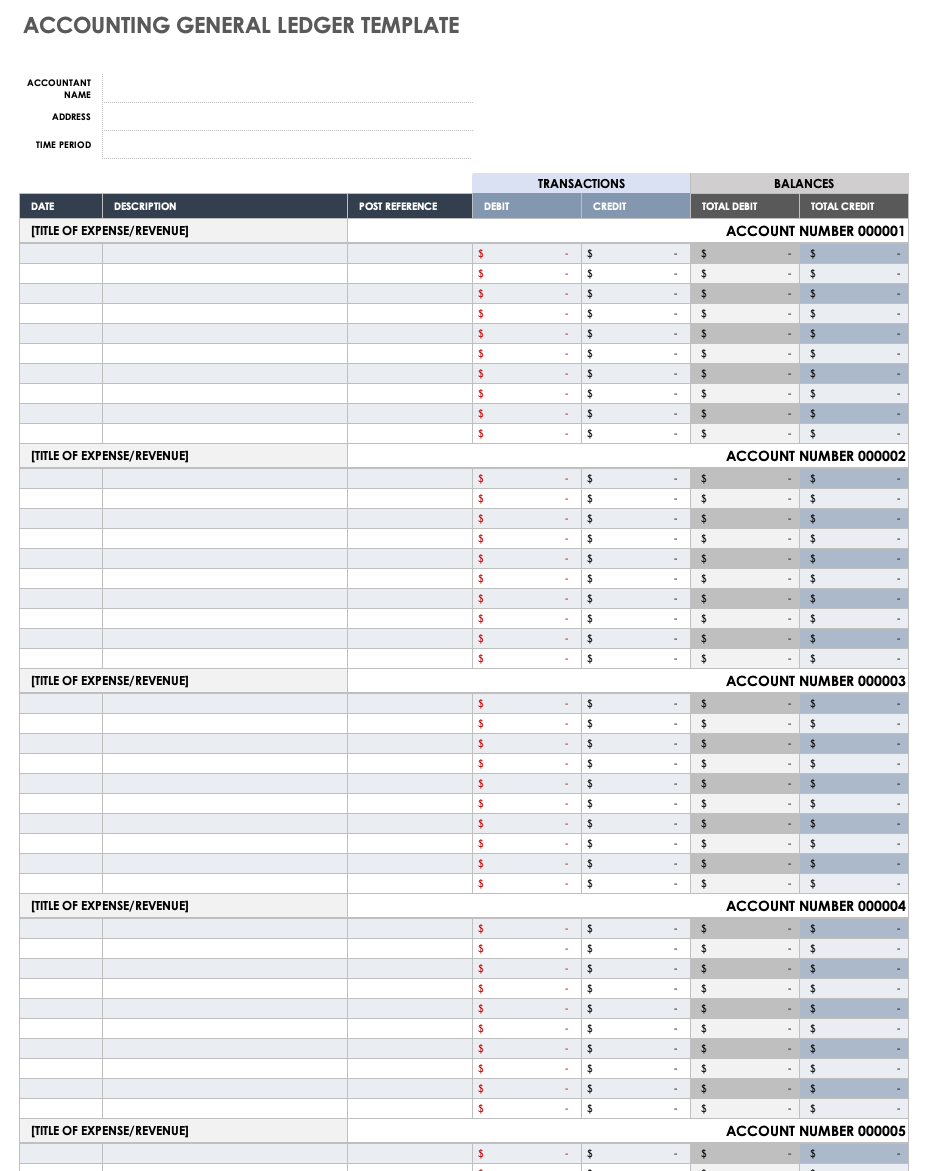 Printable Blank T Accounts Template