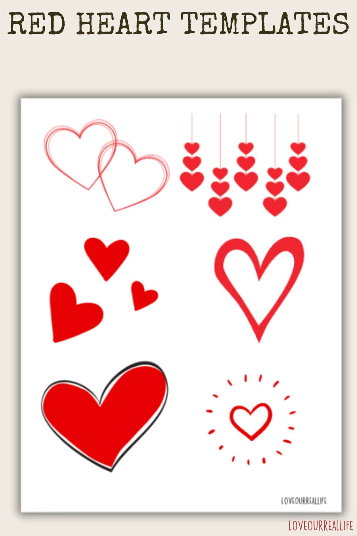 Free Printable Heart Shape Template