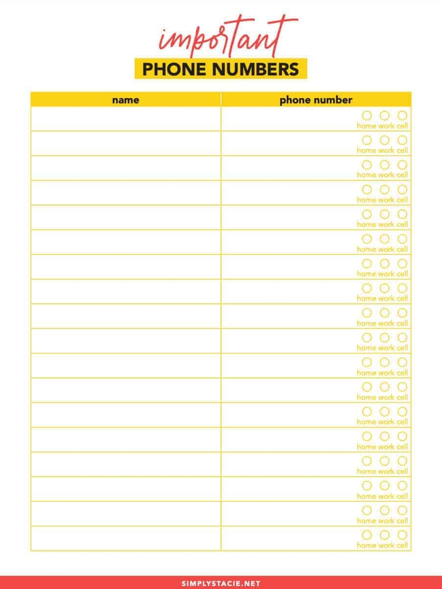 Free Important Phone Numbers Printable Simply Stacie Free Important Phone Numbers Printable Simply Stacie