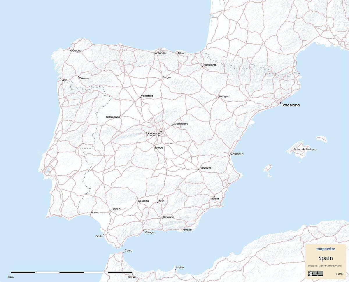 Free Maps Of Spain Mapswire