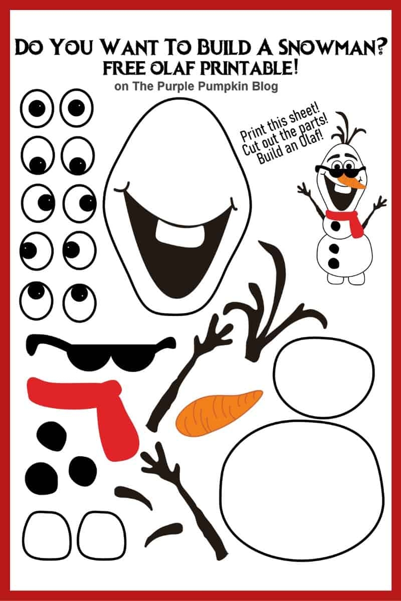 Free Printable Olaf Face Template