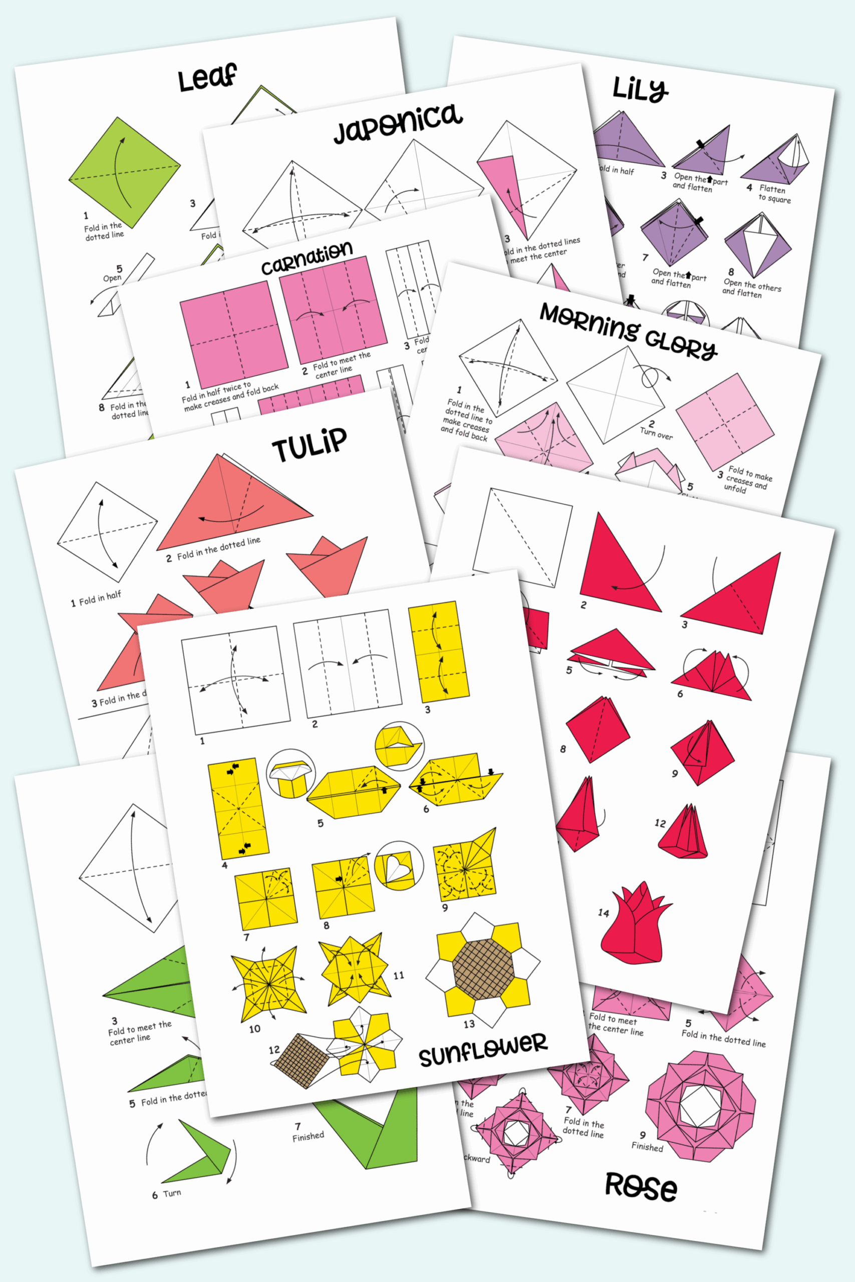 Free Origami Flowers With Instructions And Diagrams Kara Creates