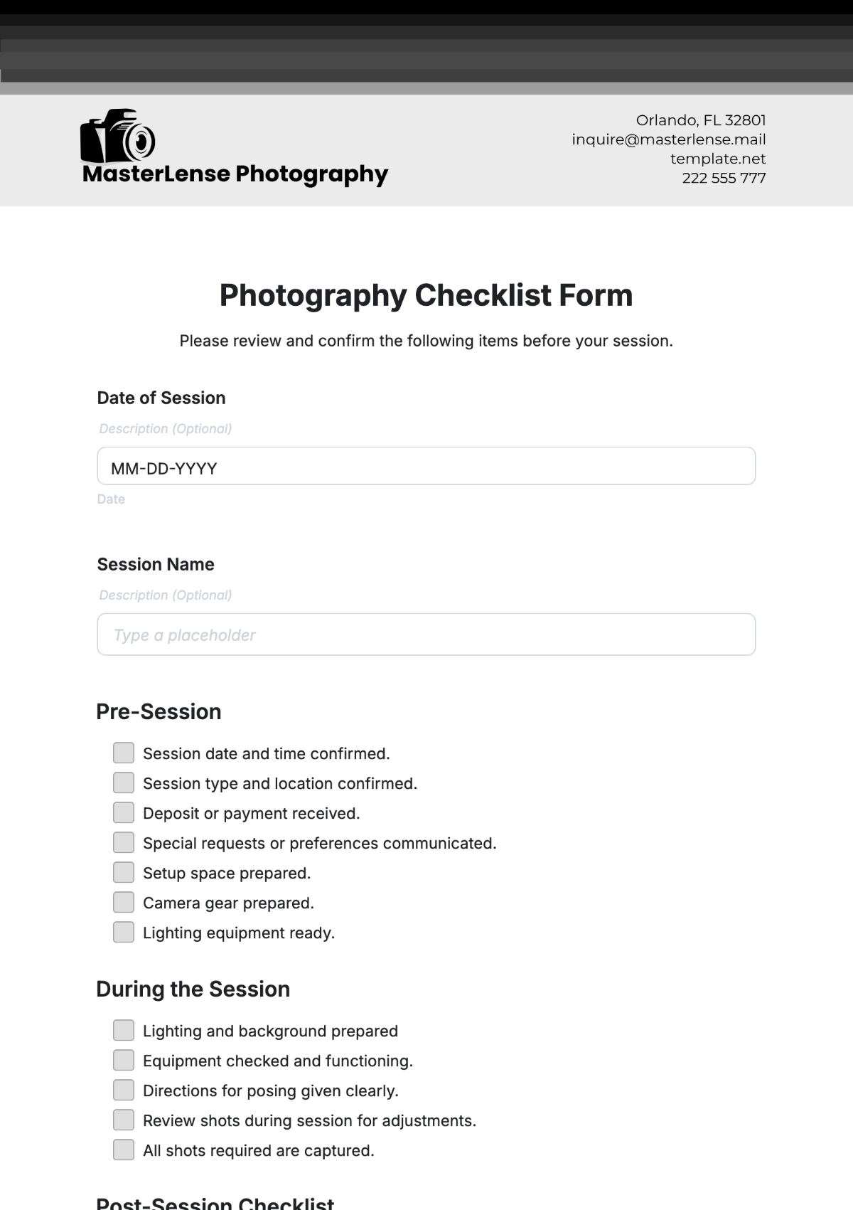 Free Photography Templates To Edit Online