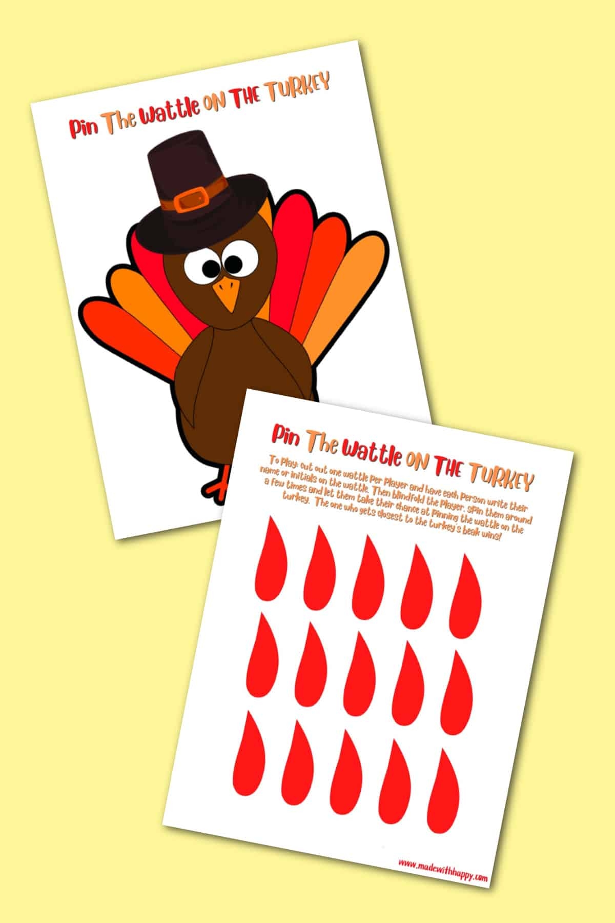 FREE Pin The Wattle On The Turkey Printable Thanksgiving Game FREE Pin The Wattle On The Turkey Printable Thanksgiving Game