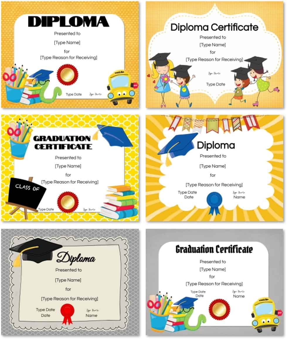 Pre Kindergarten Certificate Templates Printable Free
