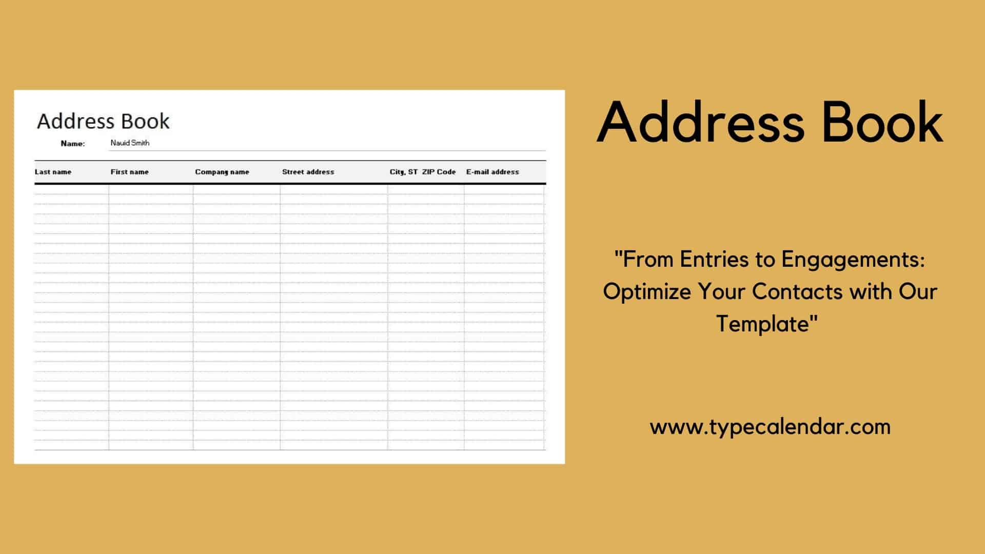 Free Printable Address Book Templates PDF Excel Word