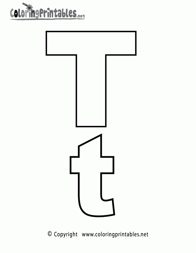 Free Printable Alphabet Letter T Coloring Page