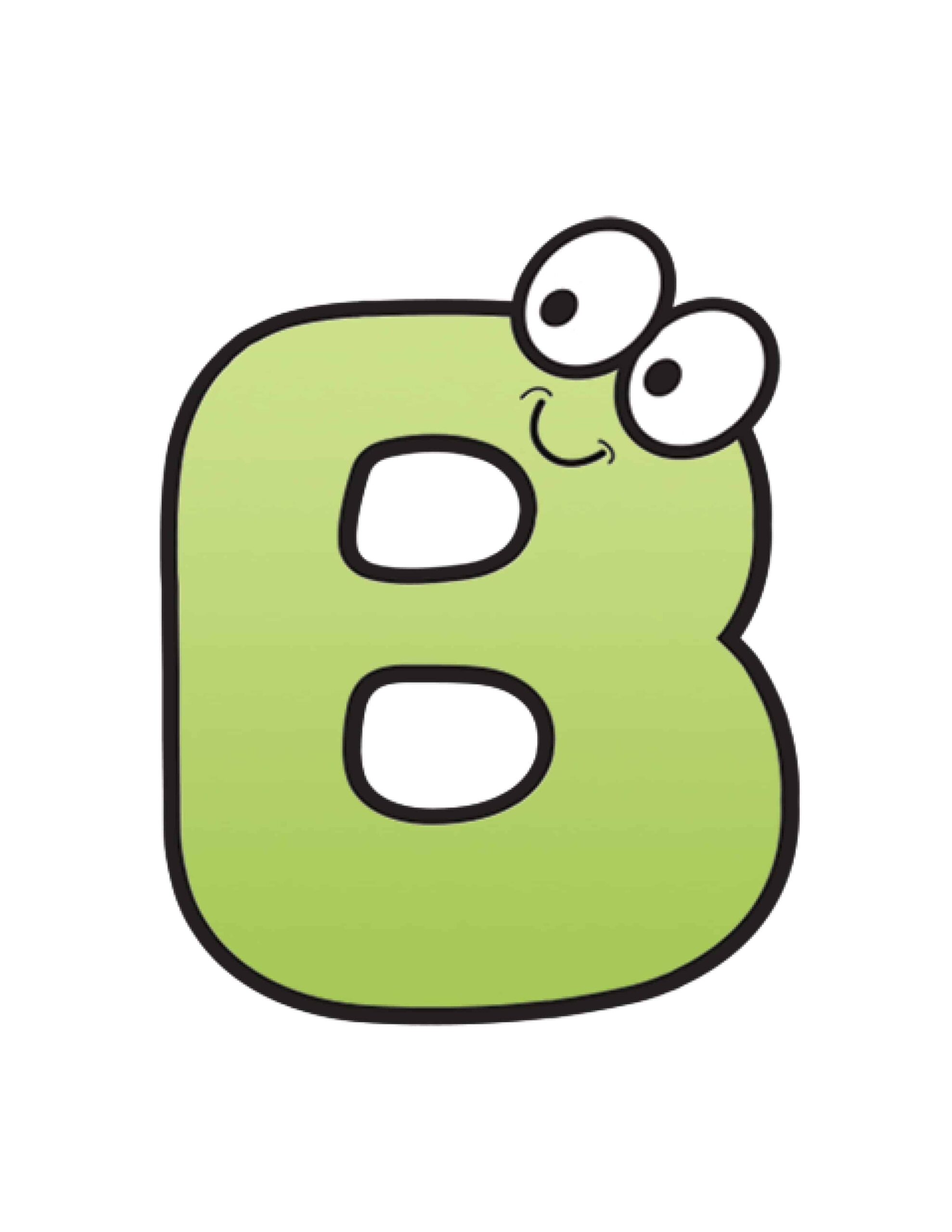 Free Printable Alphabet Letters Colorful Cartoon Letter B