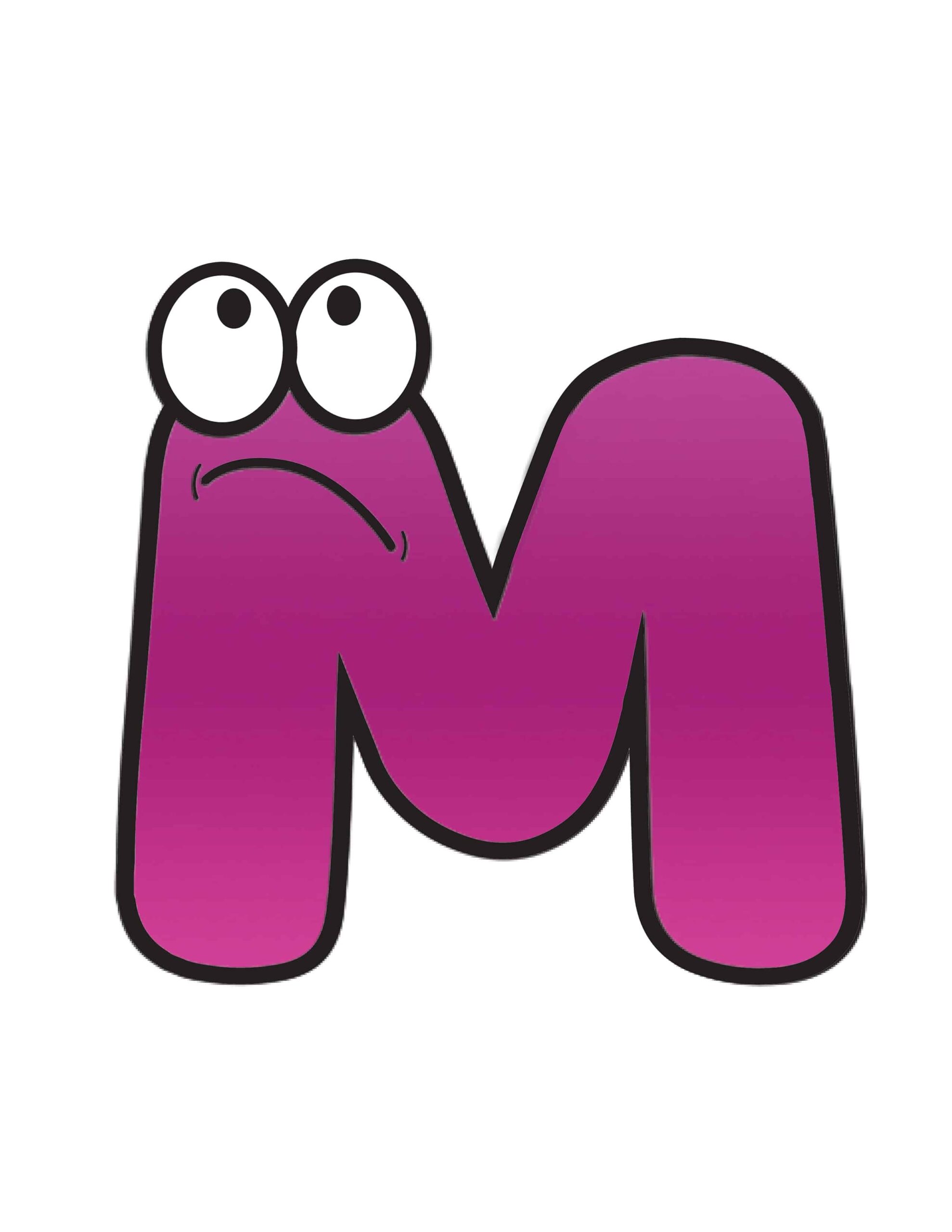 Free Printable Alphabet Letters Colorful Cartoon Letter M
