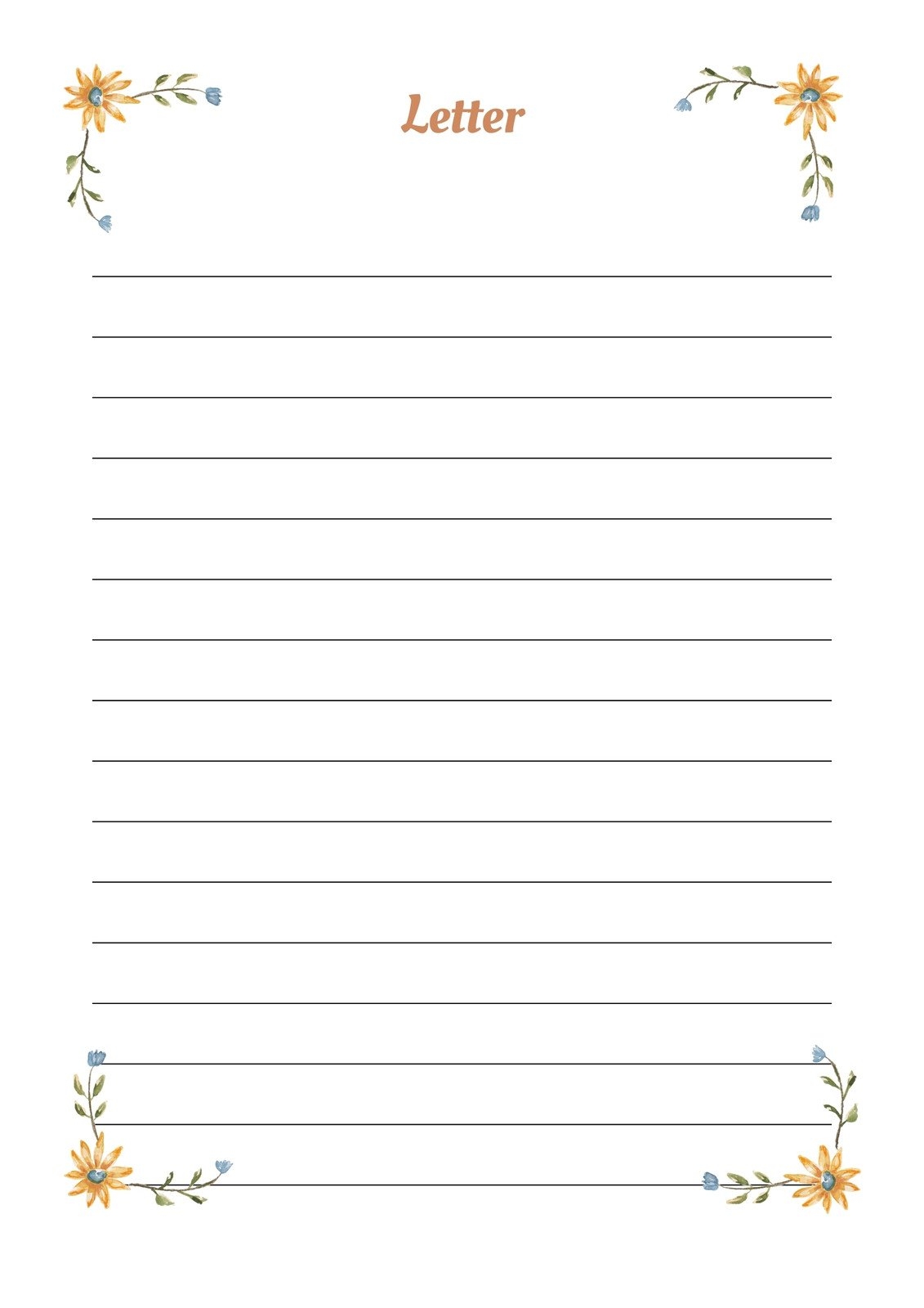 Letter Writing Template Free Printable