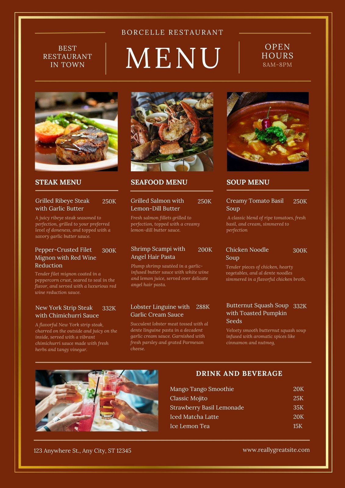 Free Printable Blank Restaurant Menu Template