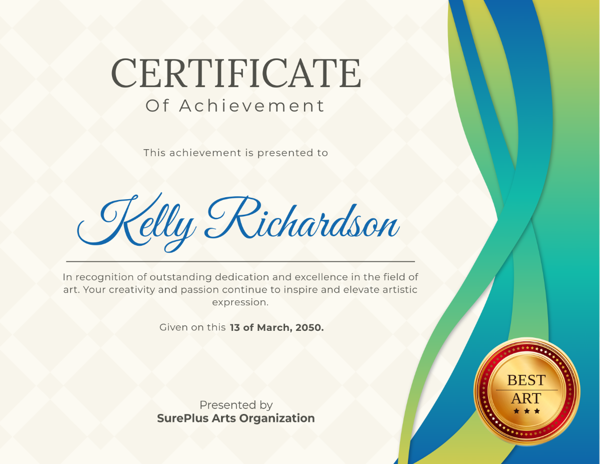Free Printable Art Certificate Templates To Customize Online