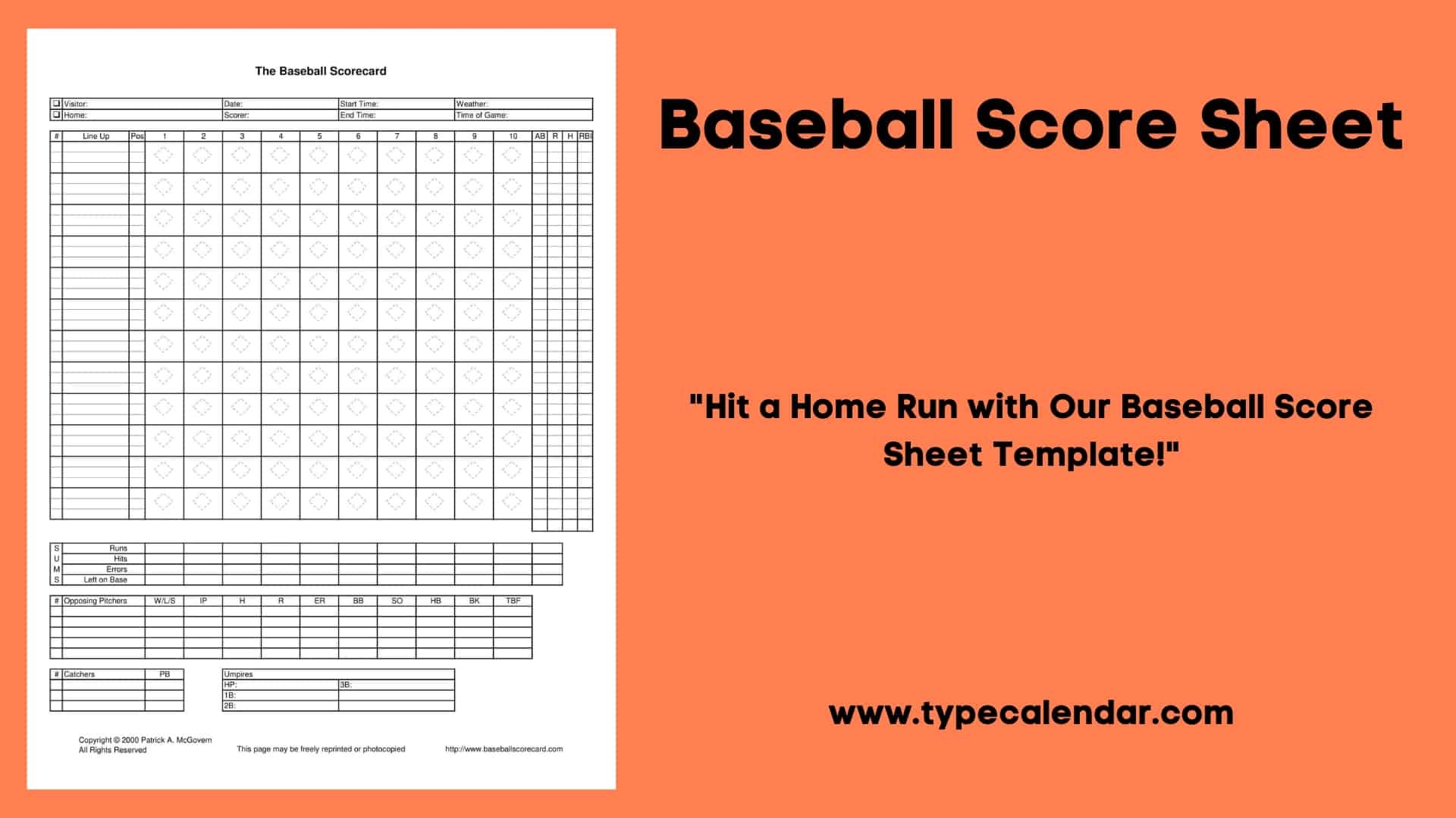 Free Printable Baseball Runs Stats Template